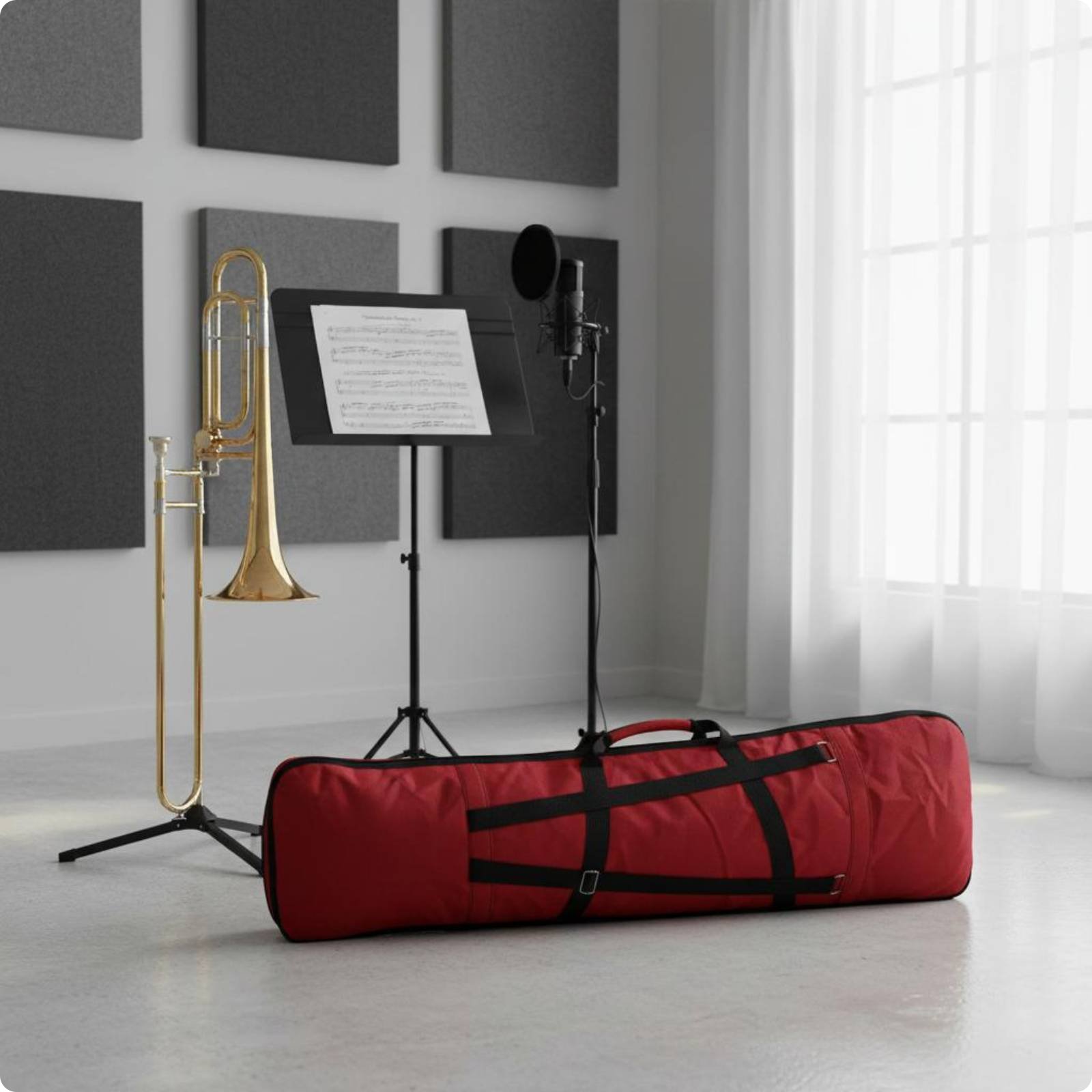 Oxford Cloth Brass Instrument Bag Sturdy Backpack Brass Instrument Bag Soft