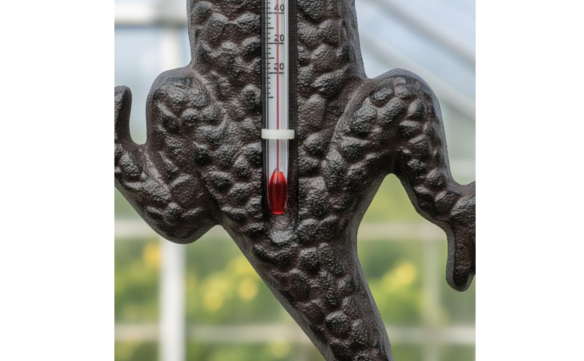 Cast Iron Gecko Thermometer Vintage Design Rustic Gecko Wall Decor Decorative