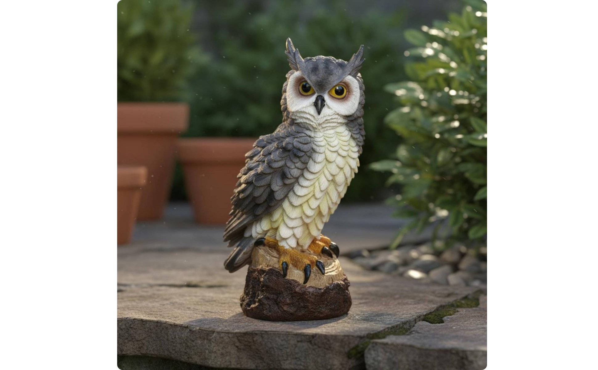 Eulenfigur Geschenk Zum Einzug Eulendekofigur Realistische Optik für Terrasse