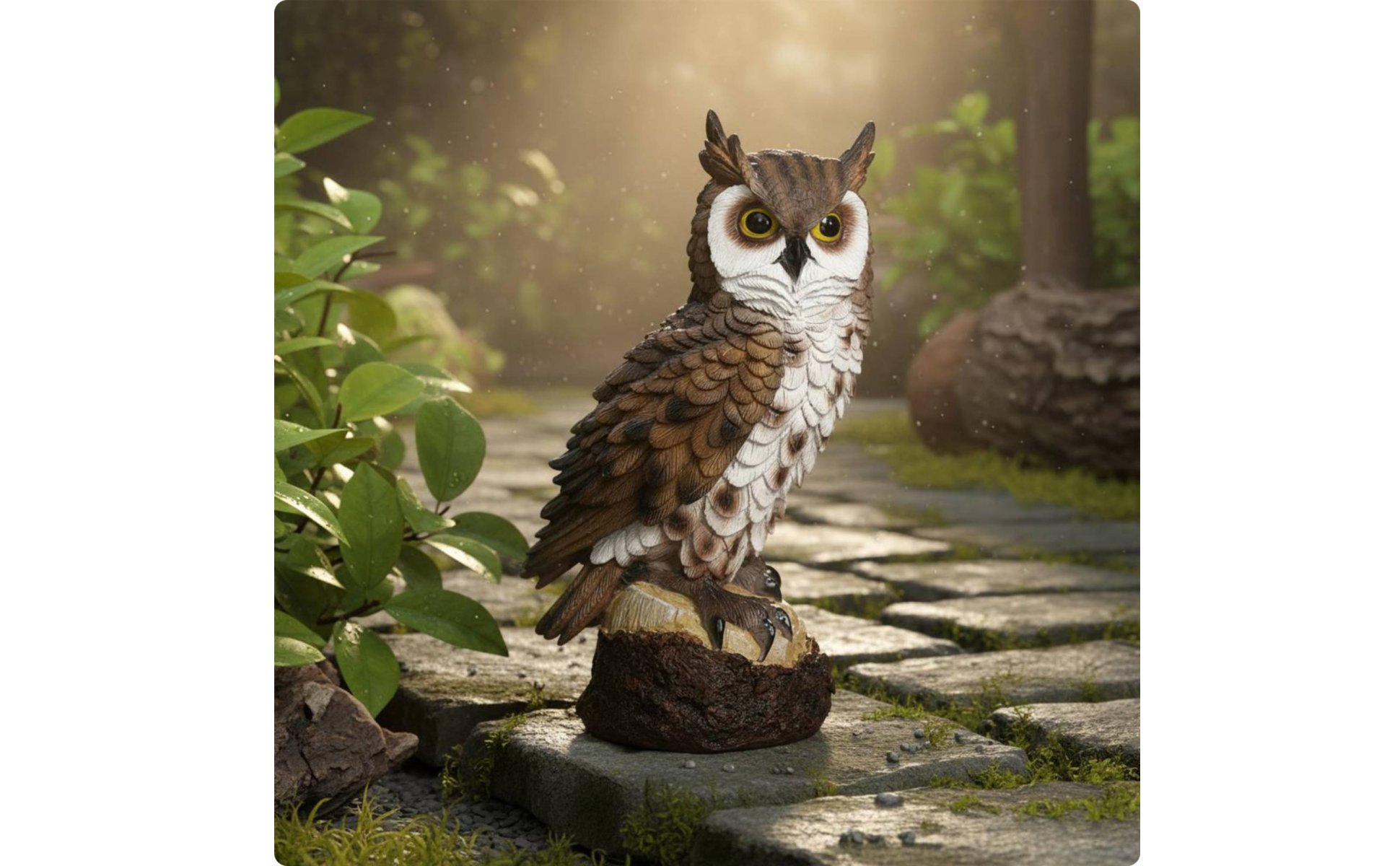 Eulenfigur Geschenk Zum Einzug Eulendekofigur Realistische Optik für Terrasse