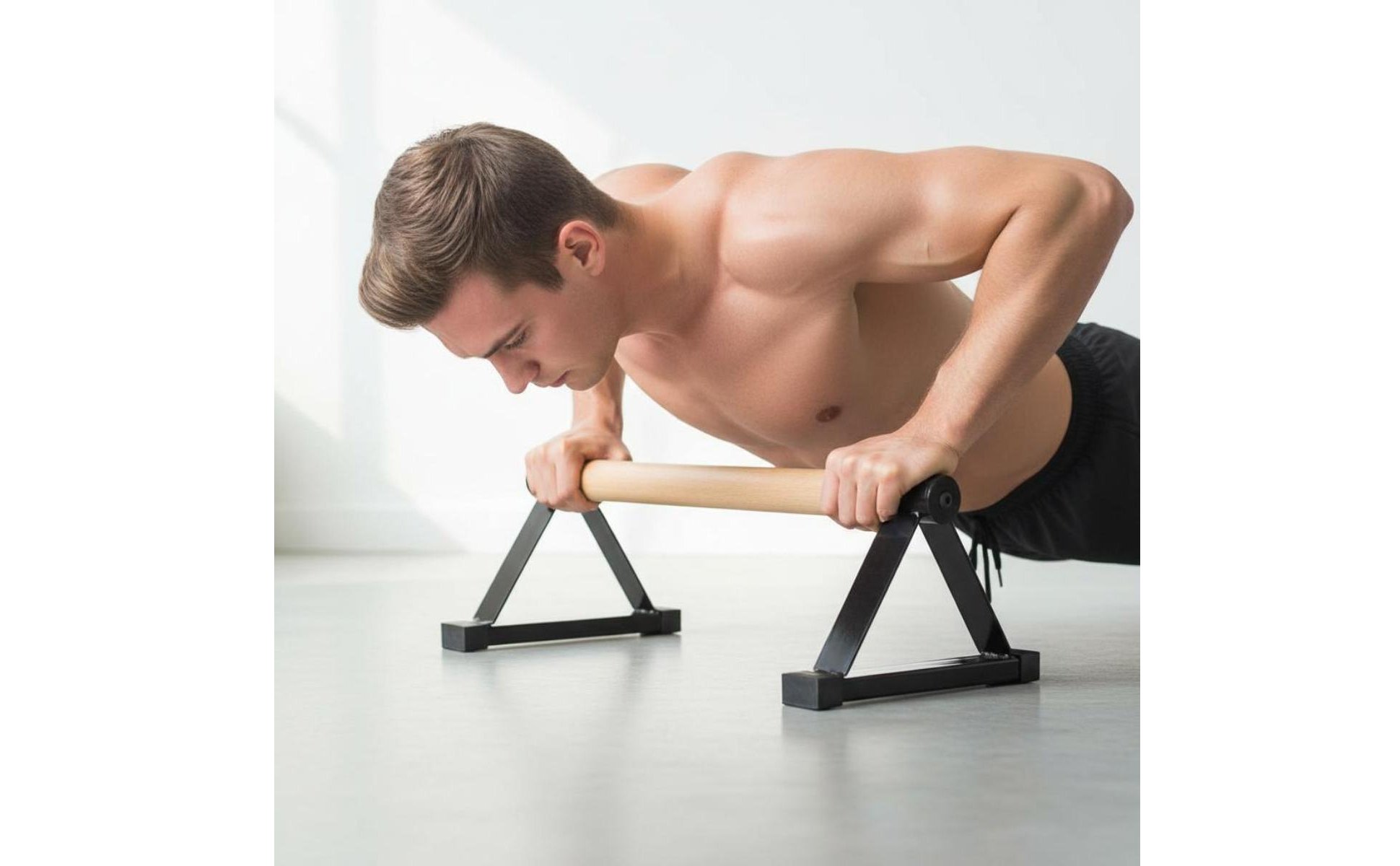 Wooden Press-up Handles Triangle Frame Press-up Handles Solid Wood for Beginners