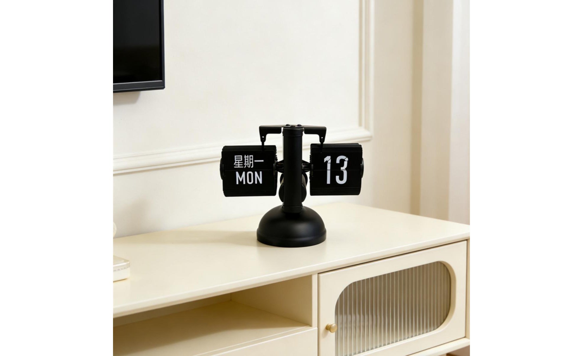 Retro Desk Desk Clock Date and Day Display Calendar Flip Desk Clock