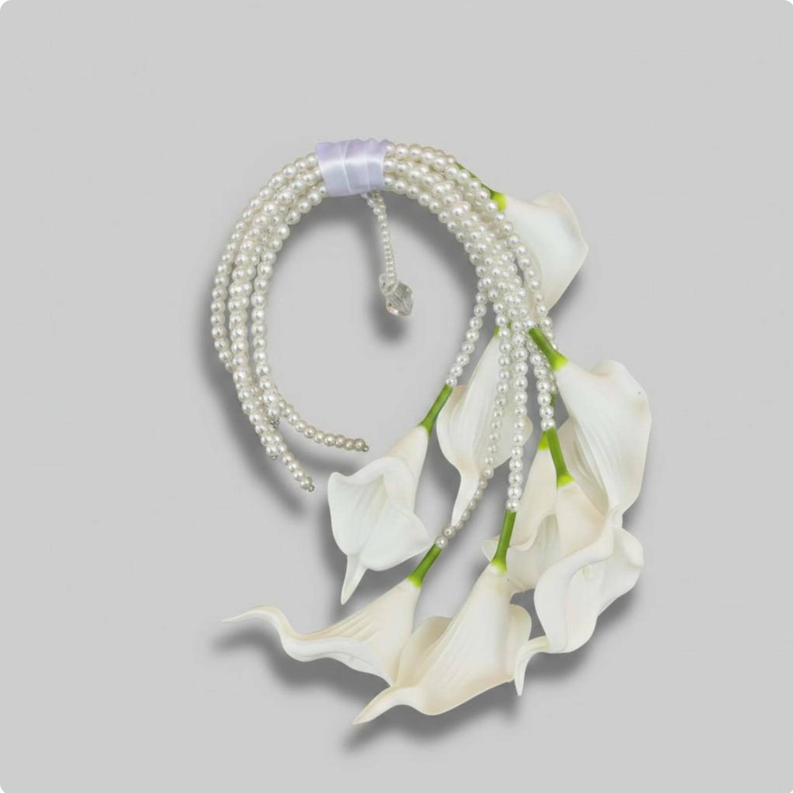 White Calla Lily Hand Arrangement Realistic Look Calla Lily Bridal Arrangement