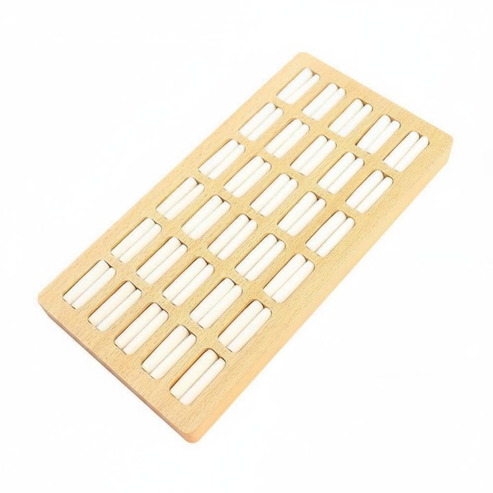 Multi-Slot Design Wooden Jewelry Tray Easy to Organize Wood Band Display Tray for Shop Owners, Dressing Table