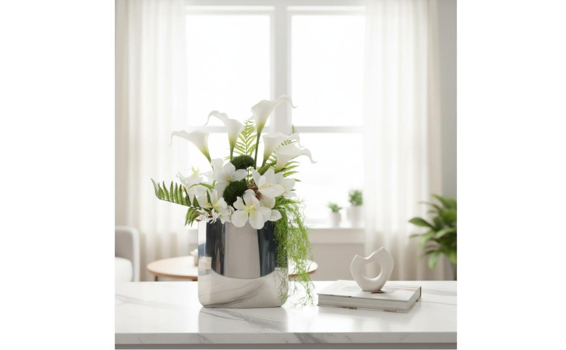 Stainless Steel Vase Minimalist Design Nordic Metal Vase Decorative Centerpiece