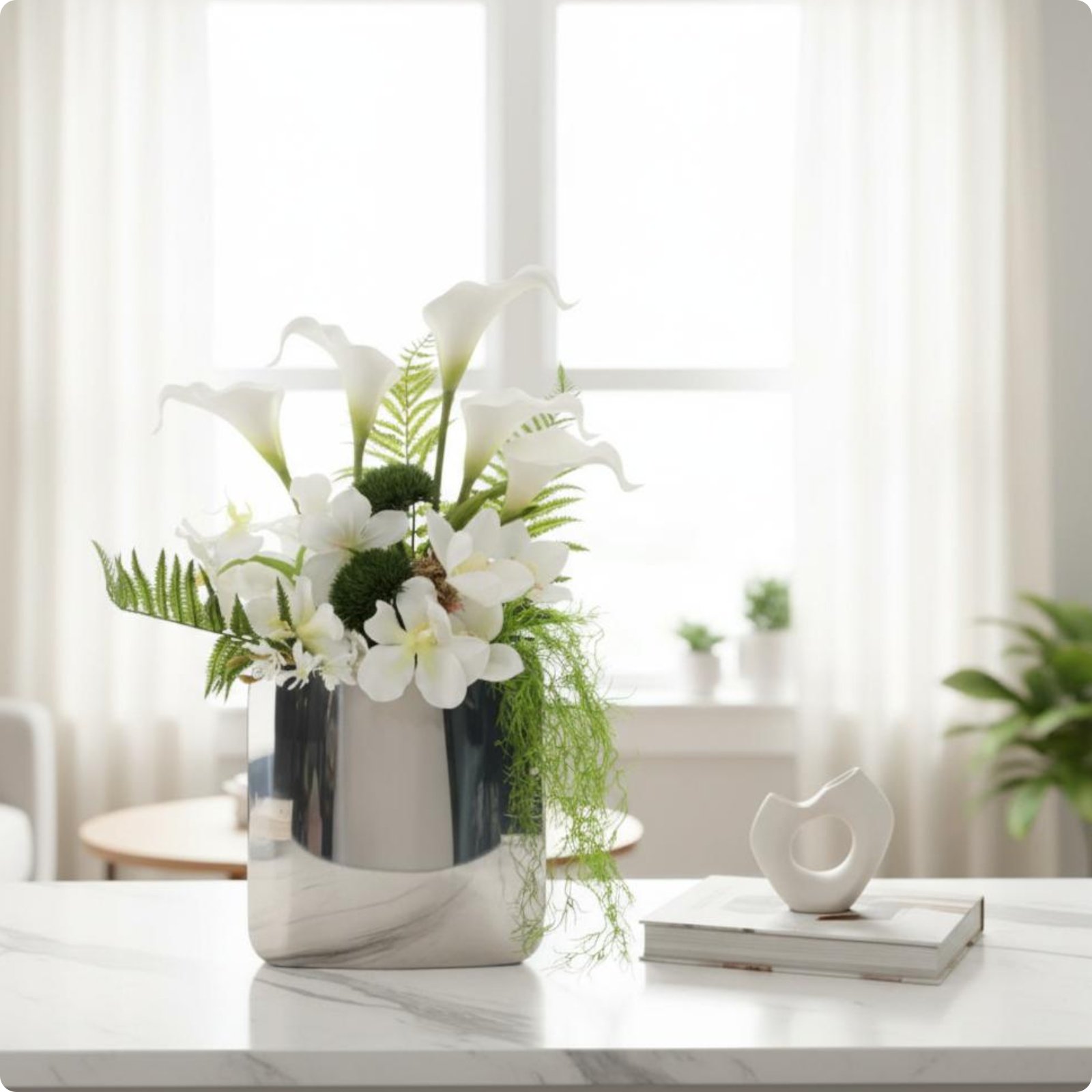 Stainless Steel Vase Minimalist Design Nordic Metal Vase Decorative Centerpiece