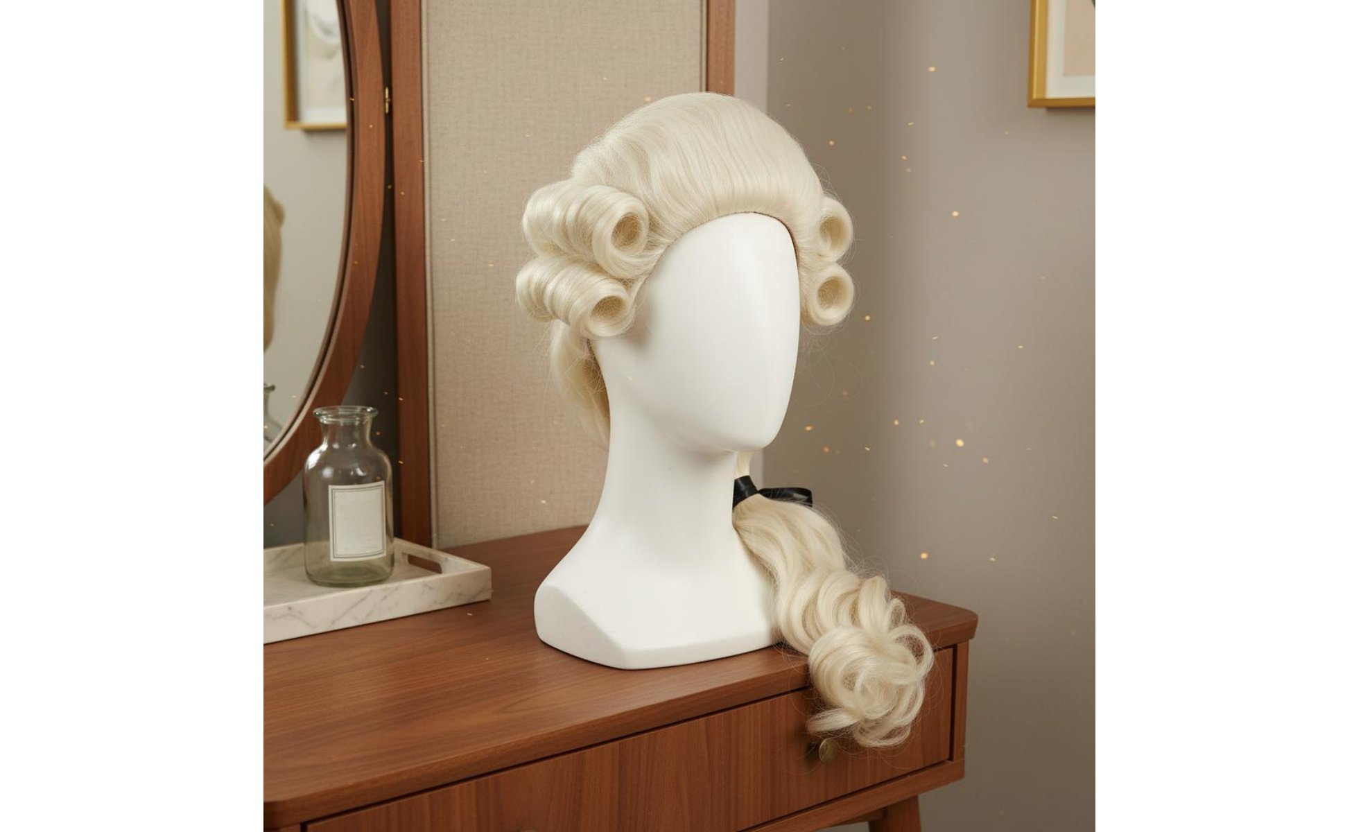 Founding Father Hairpiece Breathable Mesh Barrister Hairpiece Adjustable Size