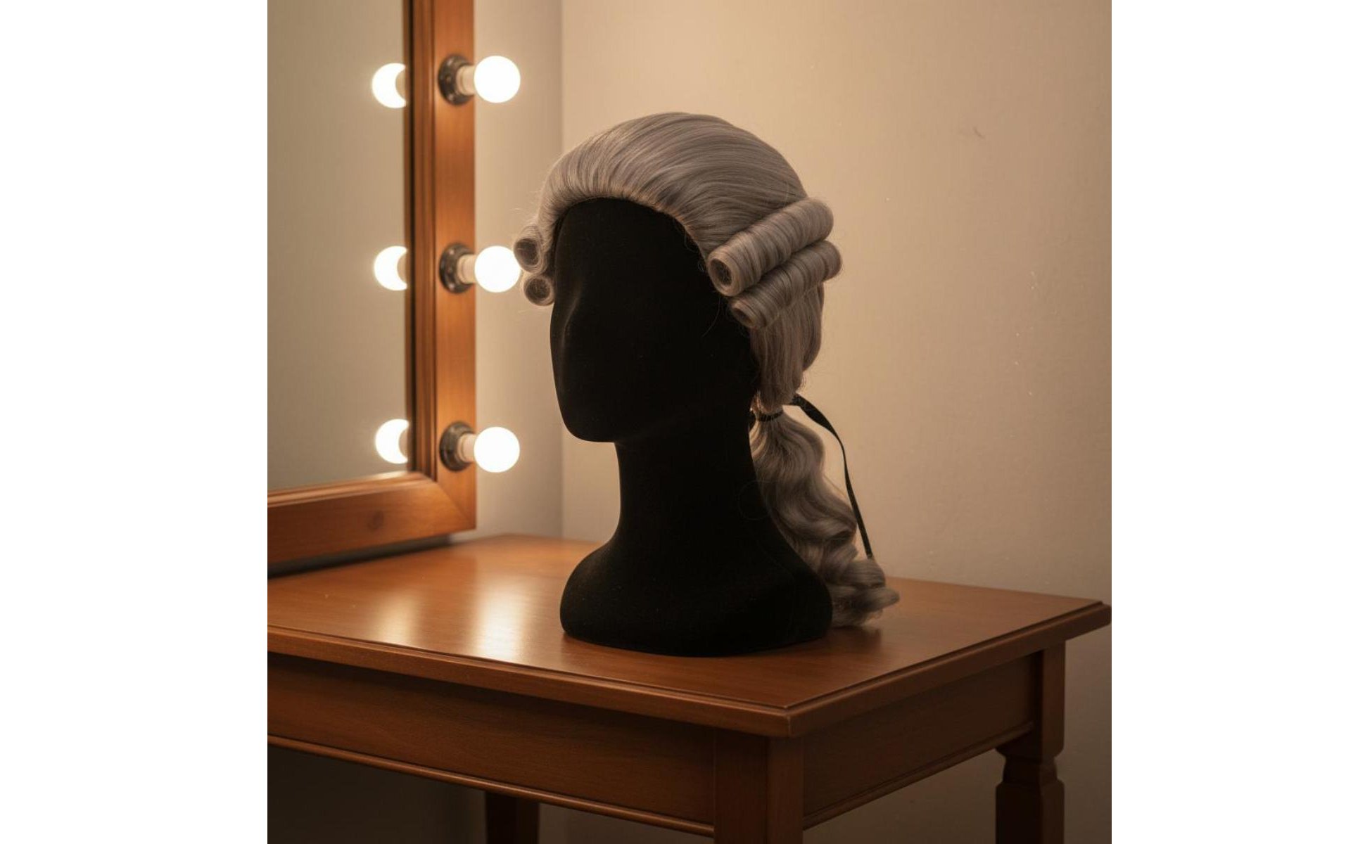 Founding Father Hairpiece Breathable Mesh Barrister Hairpiece Adjustable Size