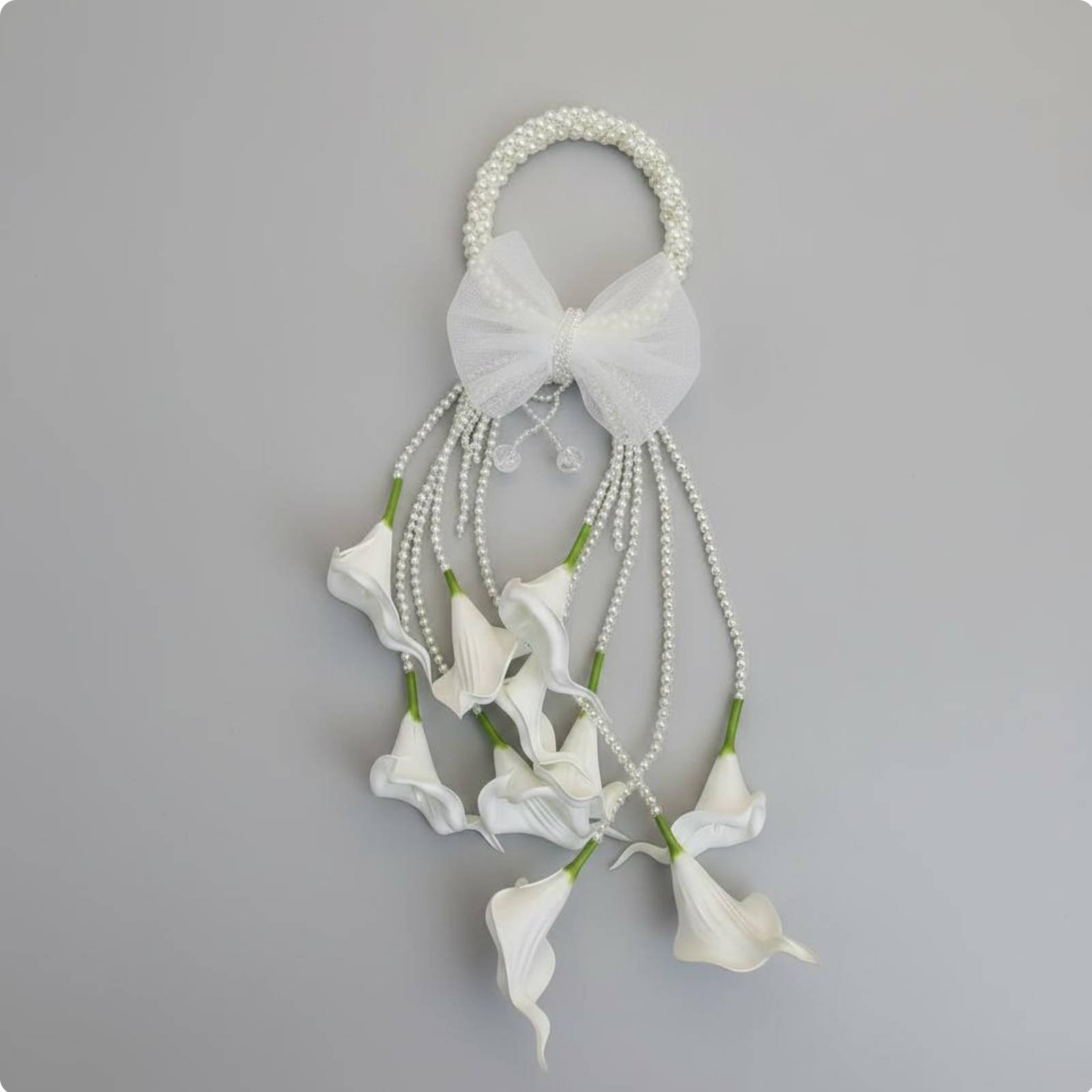 White Calla Lily Hand Arrangement Elegant Calla Lily Bridal Arrangement Long
