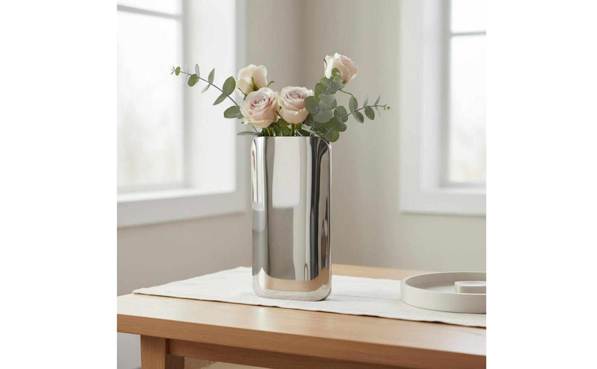 Stainless Steel Vase Minimalist Design Nordic Metal Vase Decorative Centerpiece