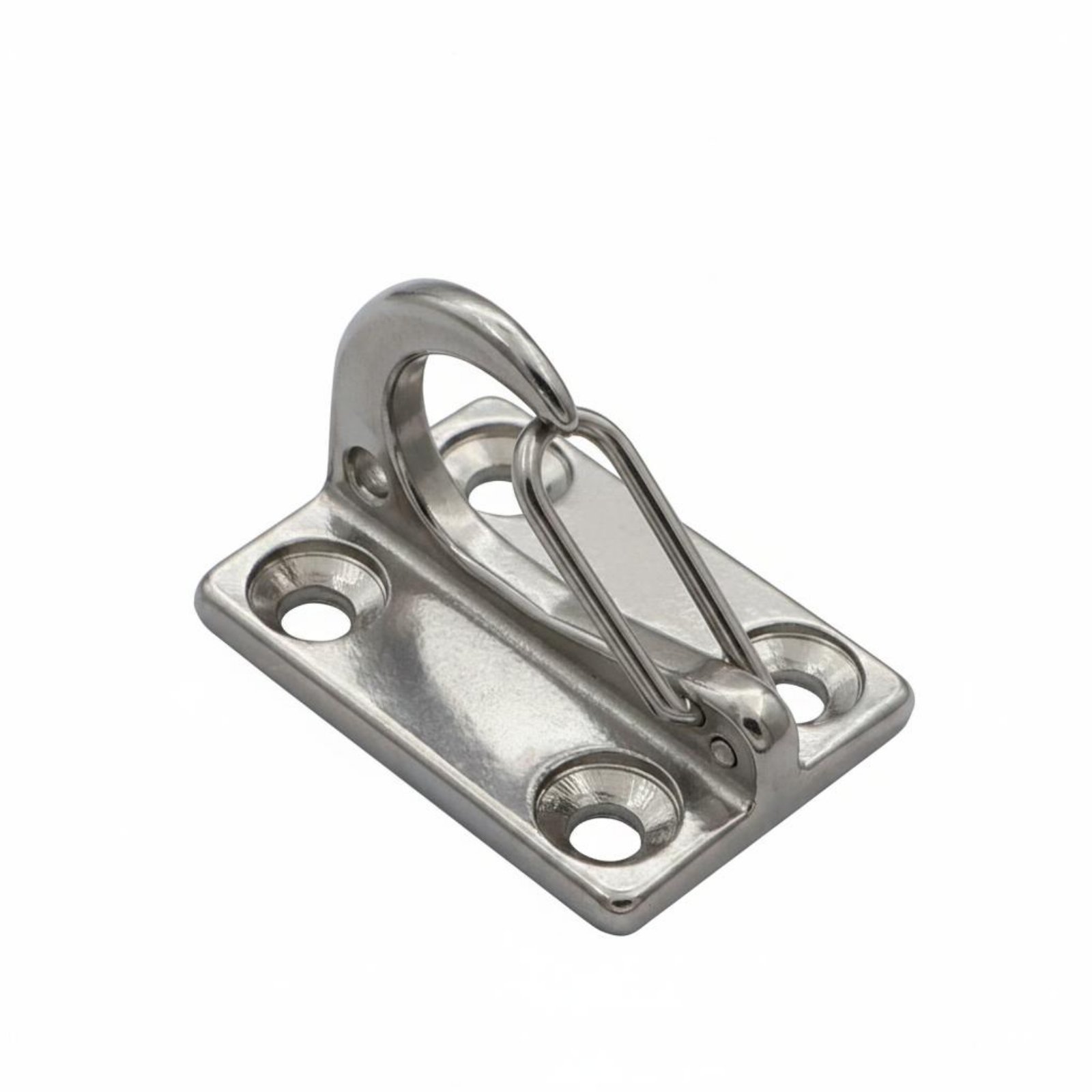Rust-Resistant Square Eye Plate Heavy Duty Deck Hook Mount Welded Loop Boat Fitting Polished Surface for Boaters