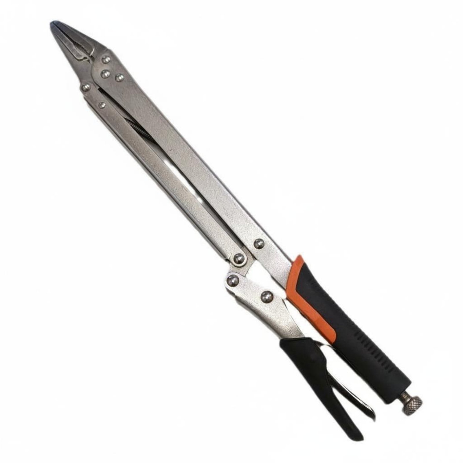 15 Inch Long Nose Locking Pliers Narrow Entry Long Reach Locking Clamp Pliers Precision Work Needle Nose Vise Grips Hardened Teeth for Welders, Woodworkers, Metal Joining, Workshop