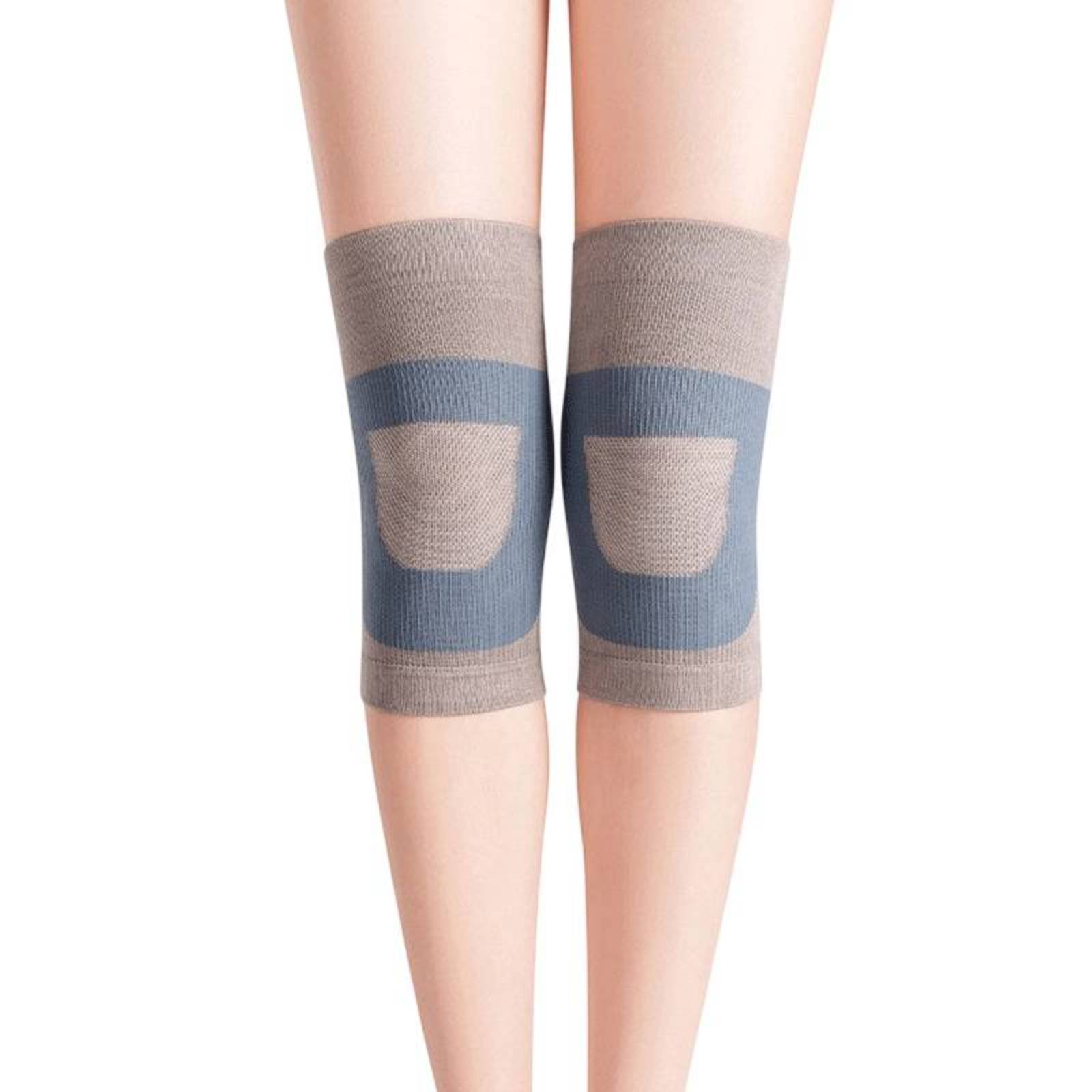 2 Pieces Warm Silk Knee Warmer Soft Fleece Lined Knee Sleeve Supportive Stretchy for Older People, Women, Winter, Cycling