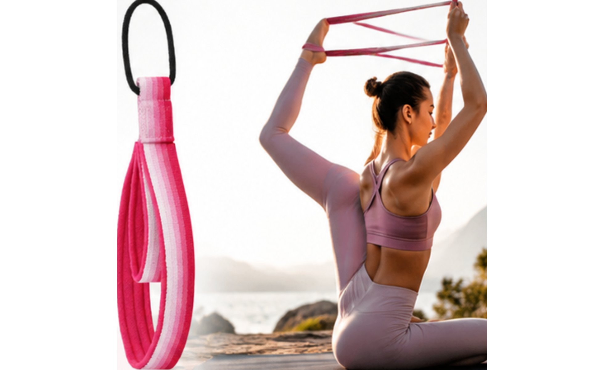 2 Pieces Pilates Reformer Strap Soft Fleece Pilates Foot Strap Gradient Color