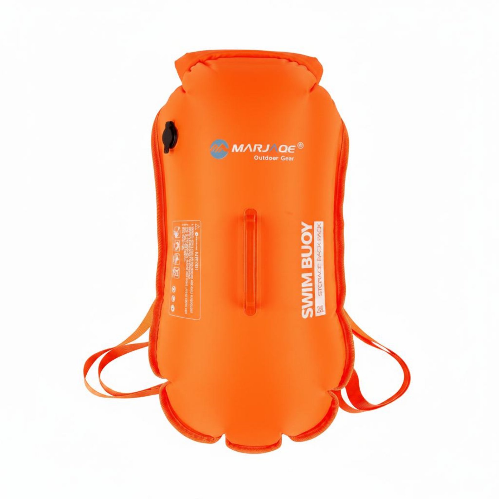Portable Double Air Chamber Swim Buoy Large Capacity Inflatable Swim Buoy Backpack More Secure Swimming Waterproof Tow Buoyancy Device Easy to Inflate for Beach, Rafting, Camping