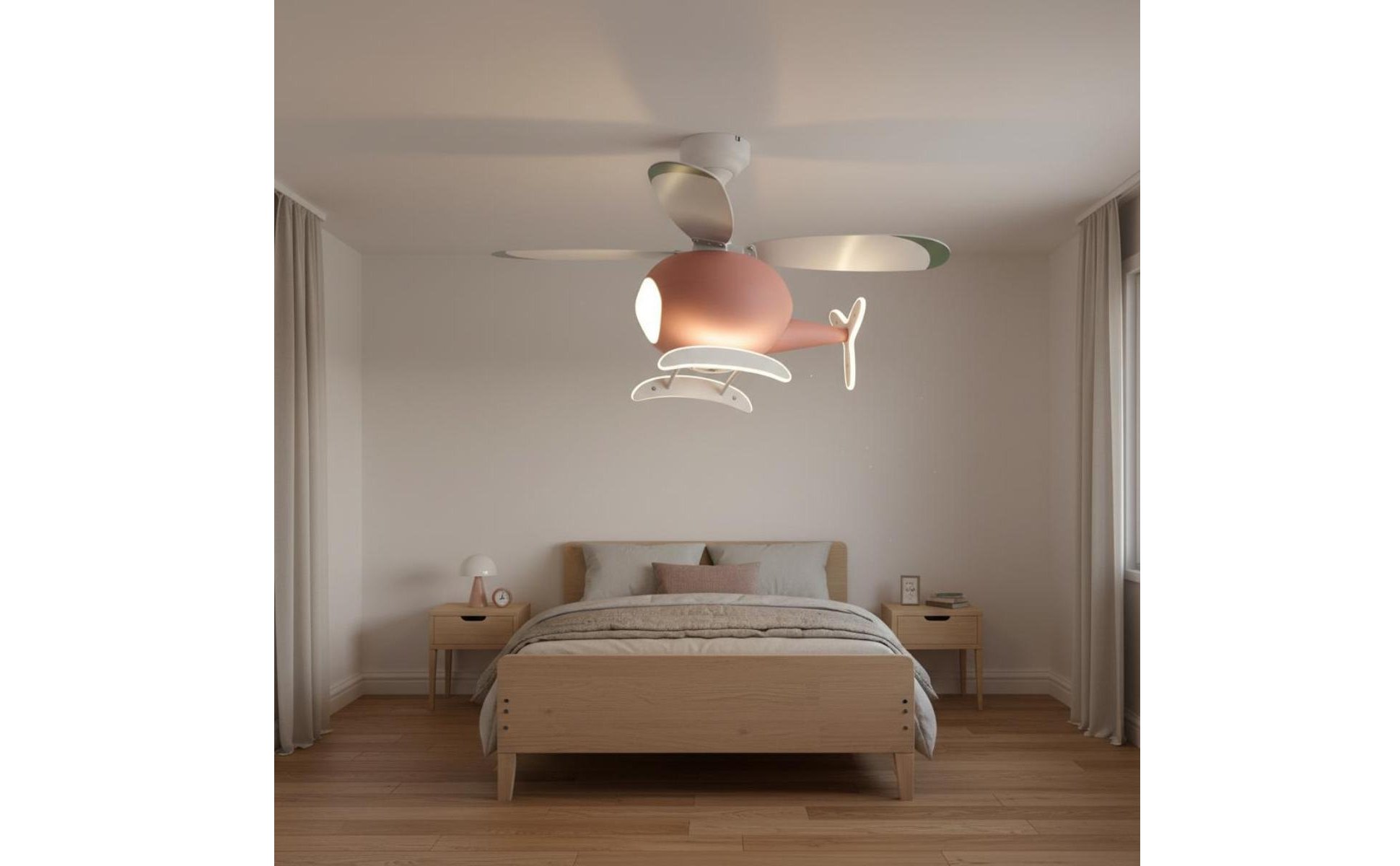 Kids Ceiling Fan Light Strong Air Circulation Airplane Ceiling Fan Two-in-Single