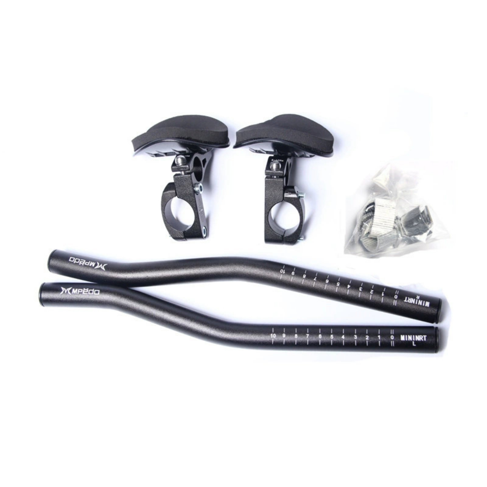 Lightweight Aluminum Aerobars Detachable Pads Triathlon Aerobars Anti-Slip Attach-on Aero Extensions Easy Installation for Triathletes, Road Cyclists, Mountain Bikers, Long-Distance Riding