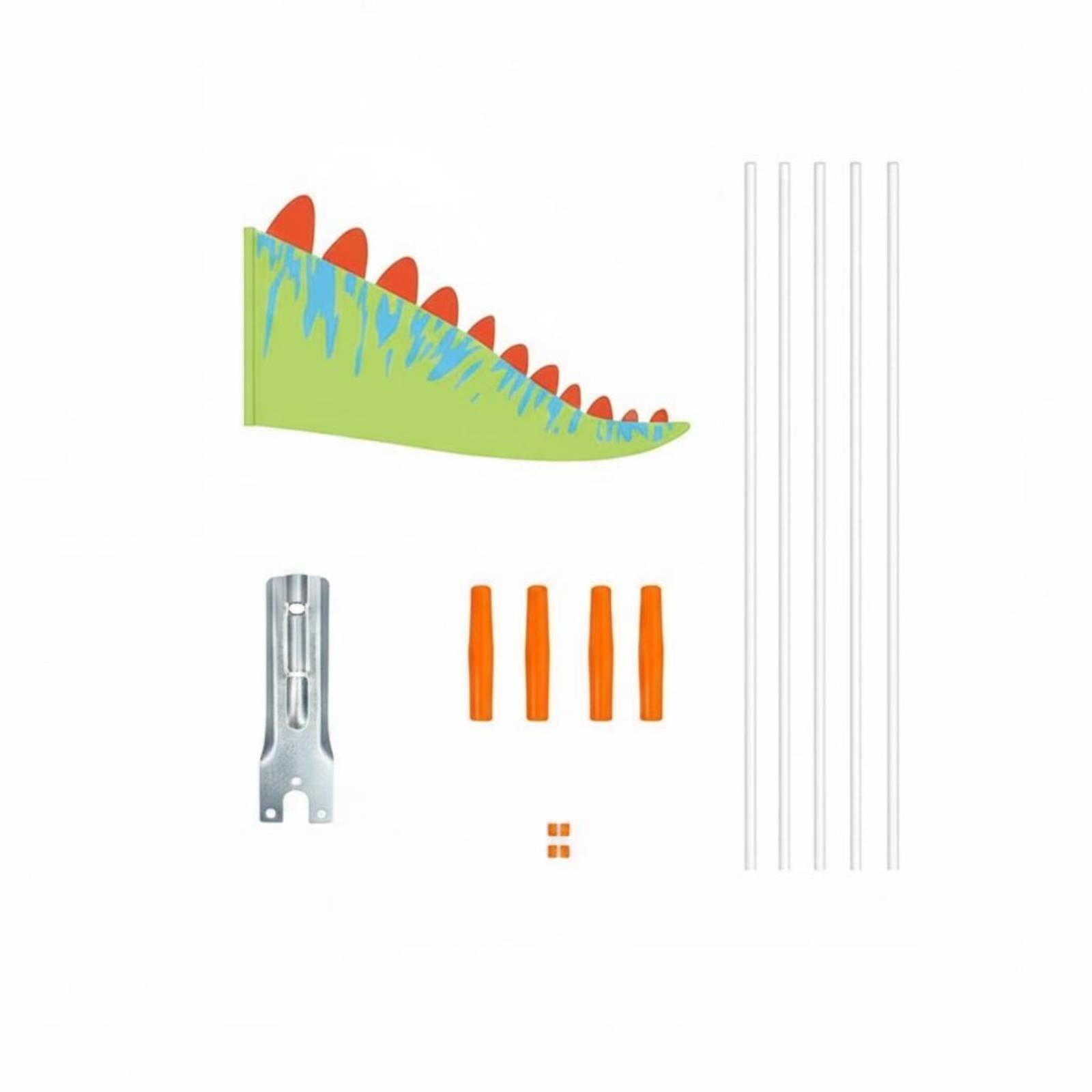High Visibility Dinosaur Tail Bike Flag Easy to Attach Dinosaur Tail Cycle Safety Flag for Group Riding