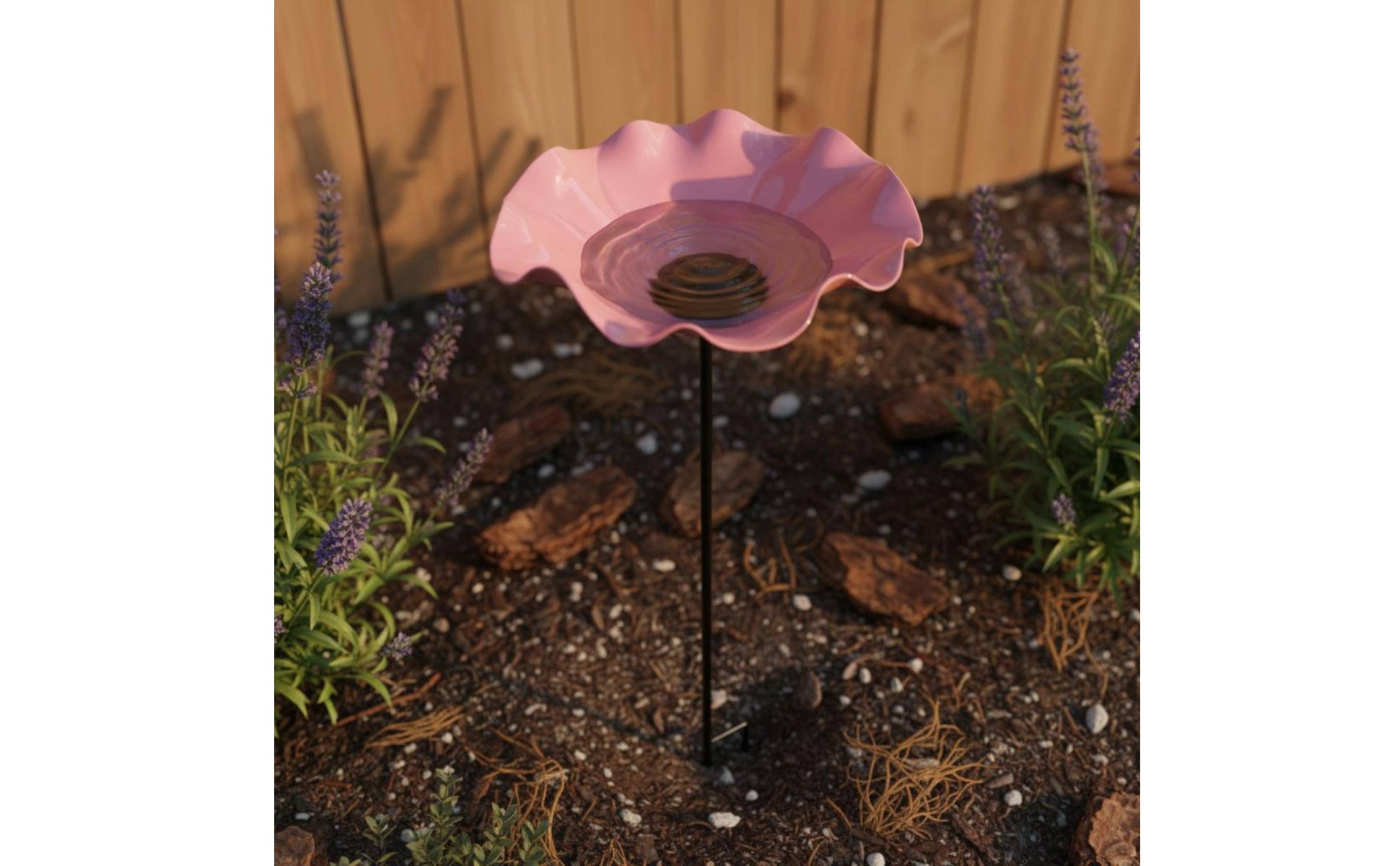 Bird Waterer Handmade Metal Flower Bird Bath Easy to Place for Backyard, Outdoor