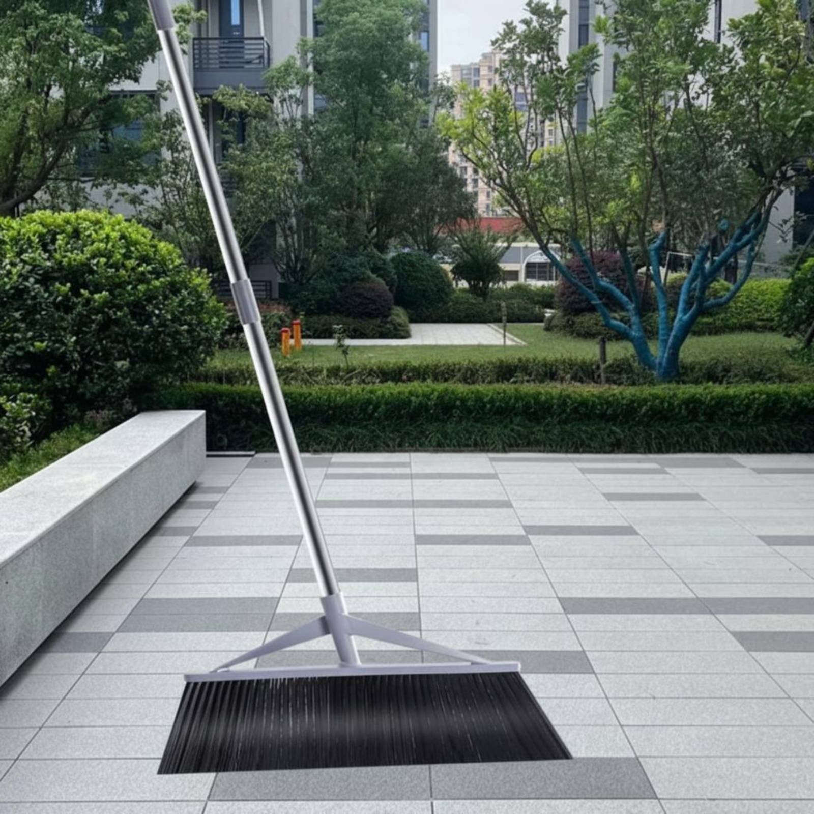 Industriebesen mit langem Stiel Stur Gartenbesen mit Hartborsten für Fabrik - Produktbild 2