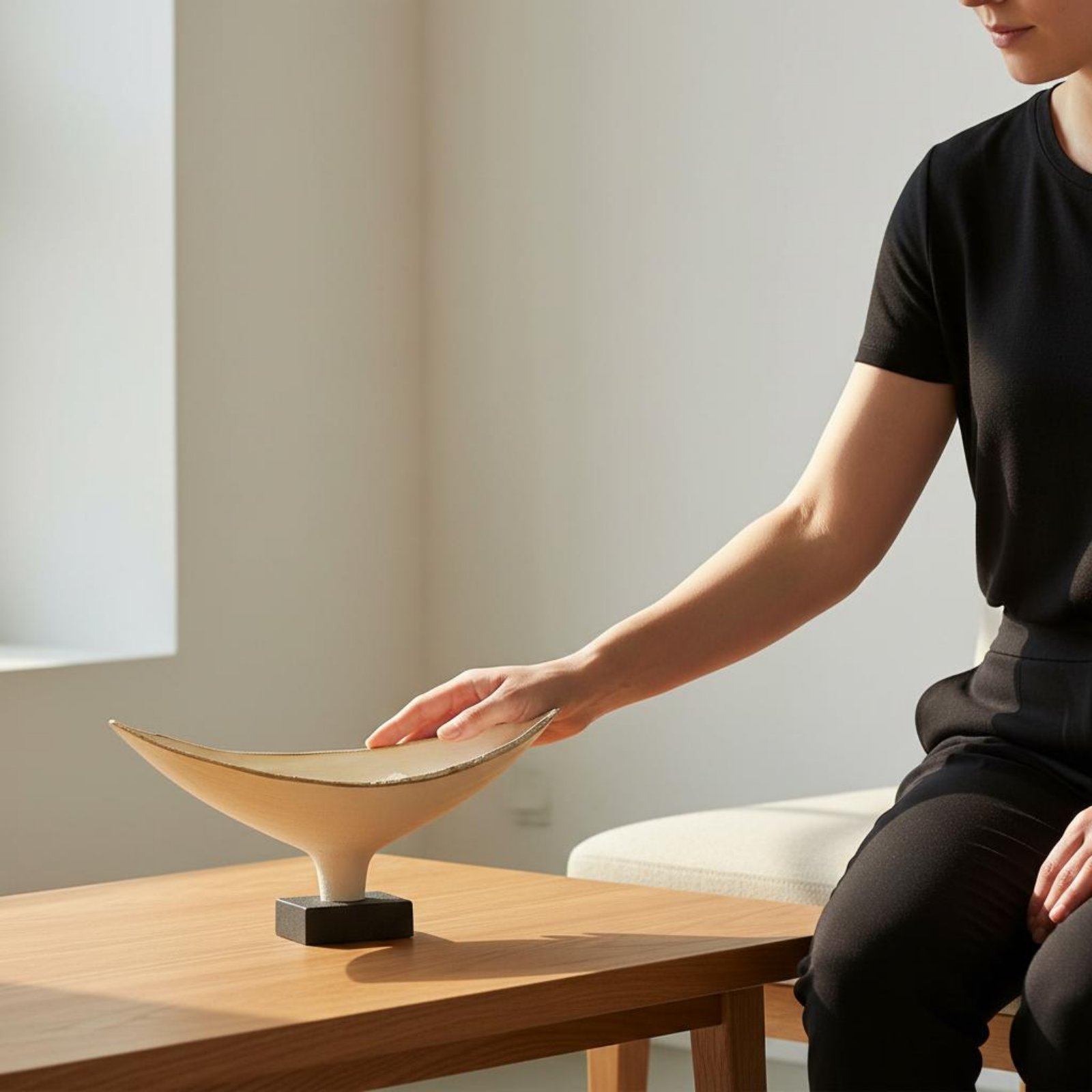 Zen-Ästhetik Tablett Modern-Minimalistisch Dekorative Obstschale Handgemacht - Produktbild 4