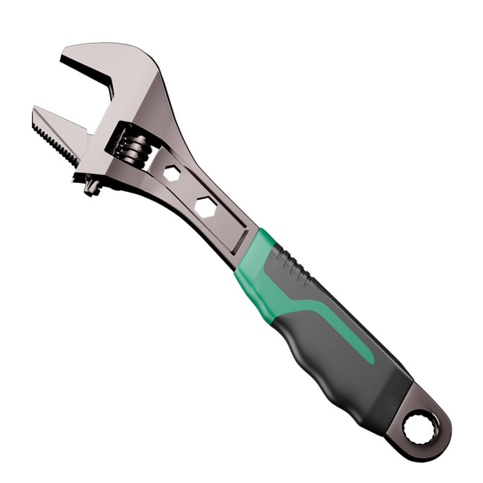 Industrial Grade Toothed Adjustable Wrench Rust Resistant Adjustable Jaw Wrench Waterproof Hand Tool High Hardness for Repair, Plumbing