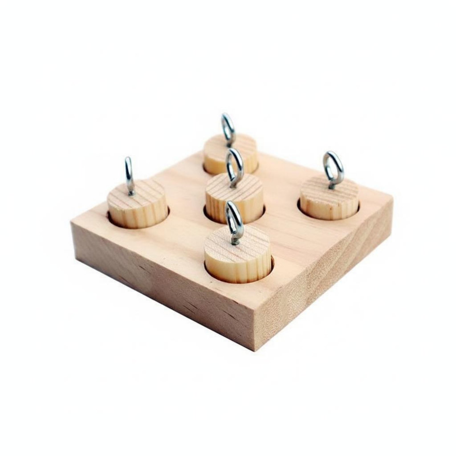 Mental Enrichment Parrot Brain-Teaser Toy Interactive Play Wooden Peg Toy Natural Wood Wooden Bird Brain-Teaser for Training, Enclosure