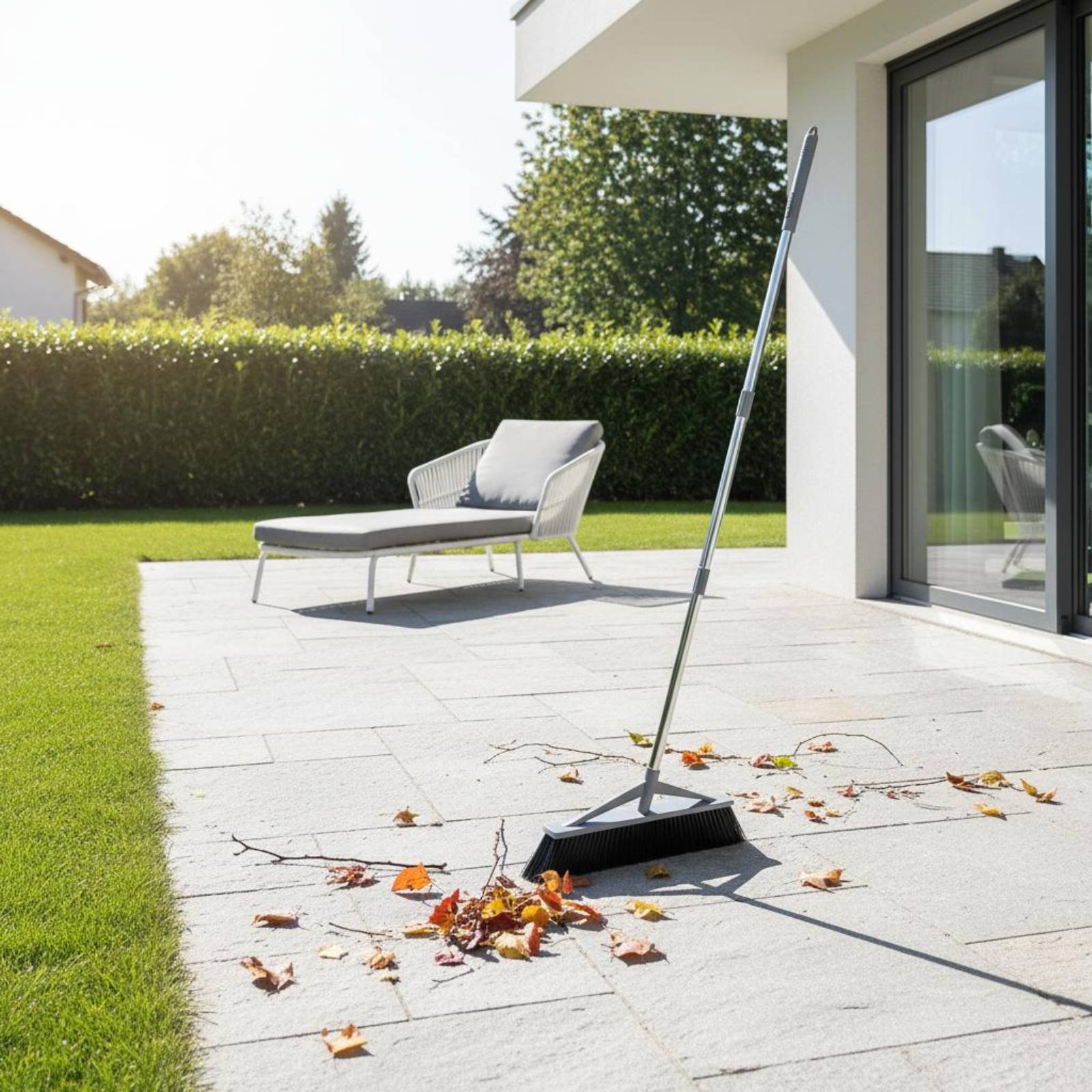 Industriebesen mit langem Stiel Stur Gartenbesen mit Hartborsten für Fabrik - Produktbild 3