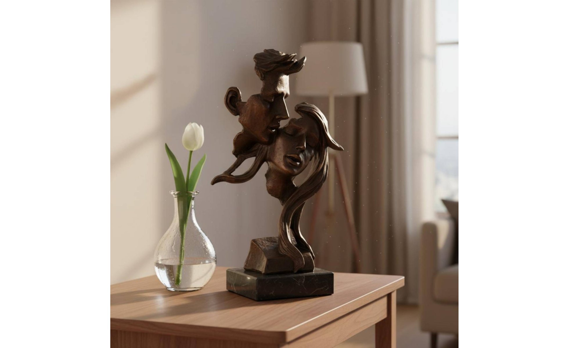 Kissing Couple Figurine Gift Idea Romantic Couple Statue Artistic Design