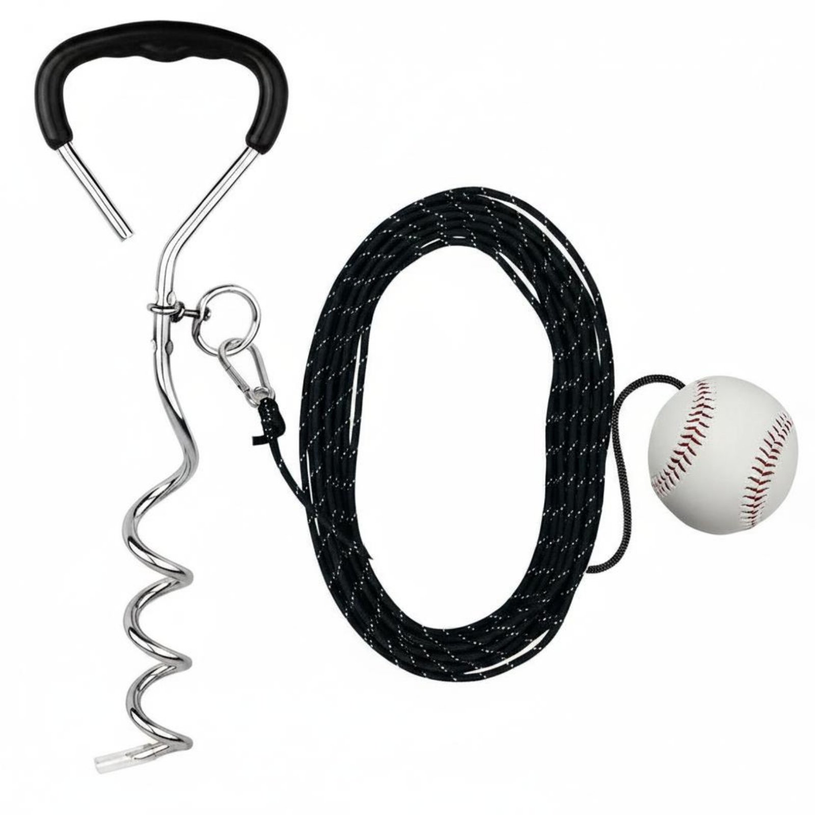 15 M Long Baseball Swing Coach Portable Baseball Swing Training Rope Easy to Set up Instant Reset for Beginners, Backyard, Practice Field