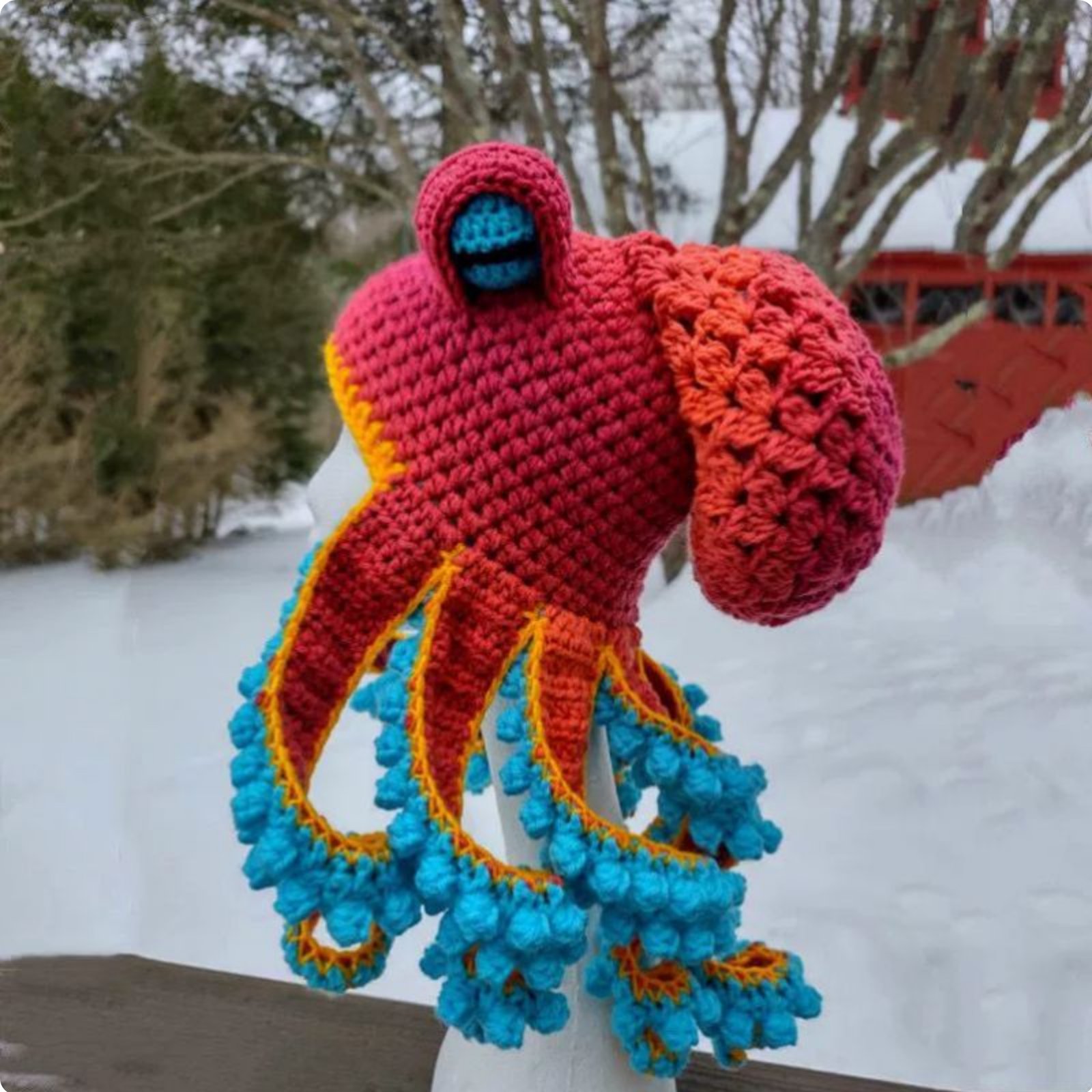 Kraken Mütze mit Tentakeln handgefertigt Krake Mütze warm und bequem