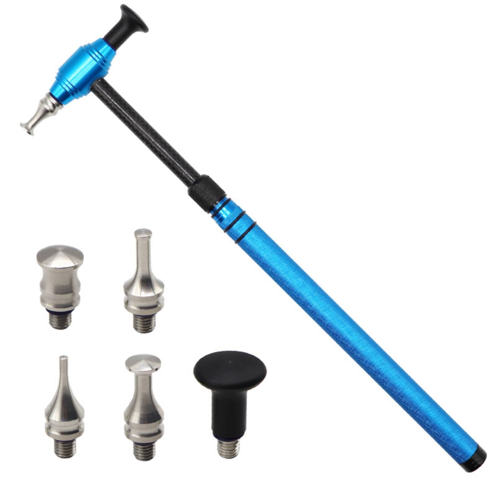 Automotive Dent with Interchangeable Heads Adjustable Telescopic Bodywork Tool Extendable Tap down Tool for Car Hobbyists, Garage