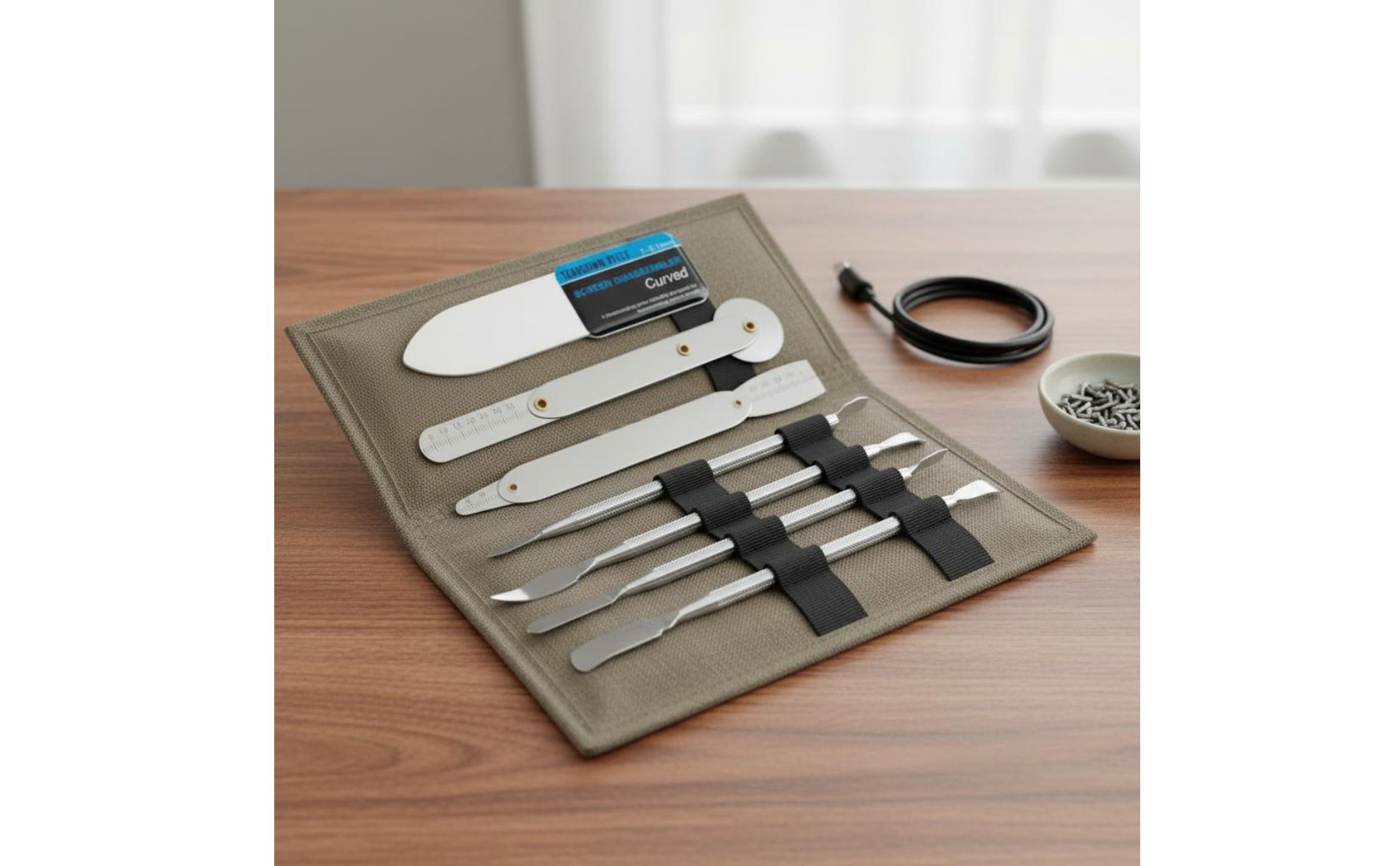 6 Pieces Metal Tool Set Extremely Slender Disassembly Tools with Ruler Markings Anti-Slip Tool Kit for Technicians, Hobbyists, Laptop Teardown