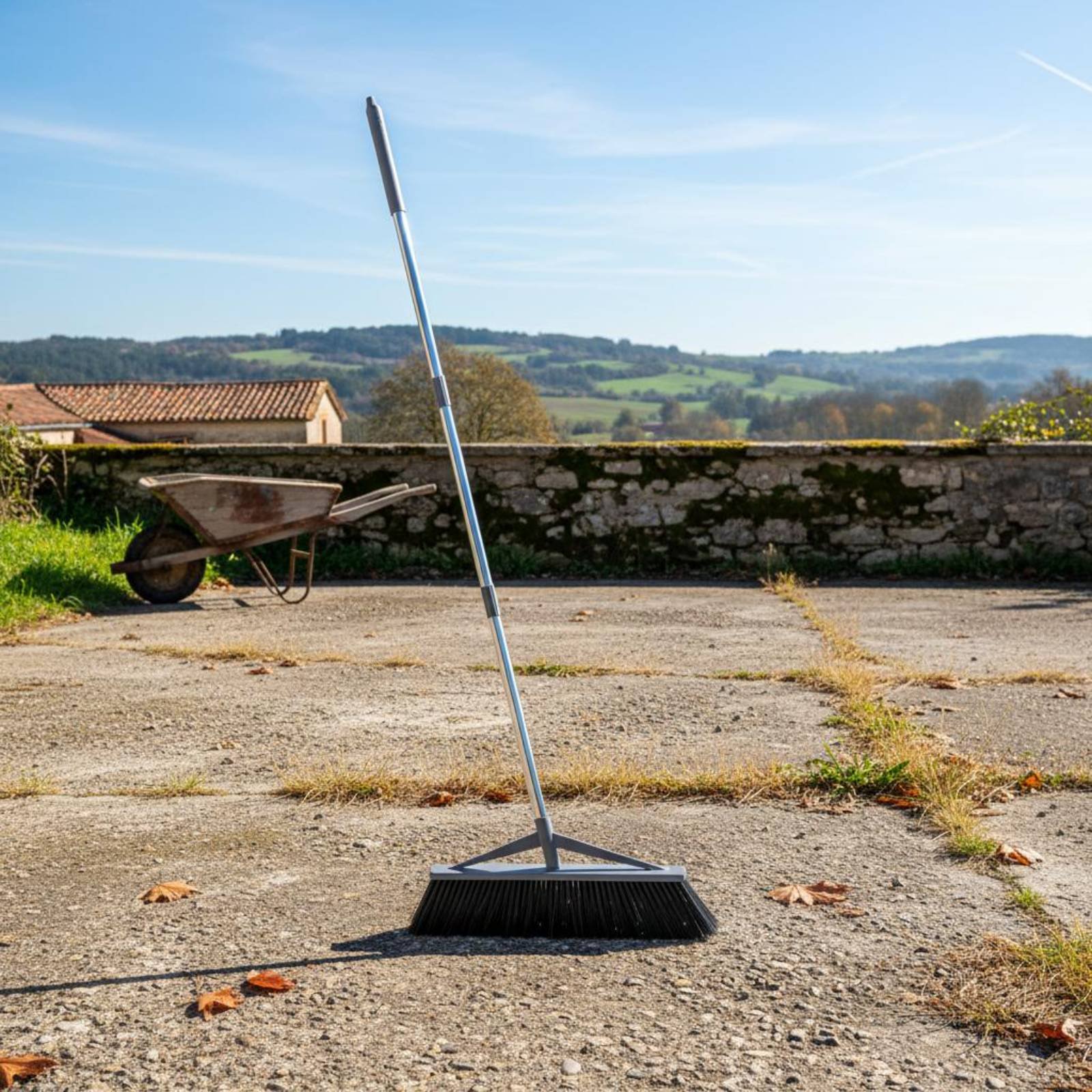 Industriebesen mit langem Stiel Stur Gartenbesen mit Hartborsten für Fabrik