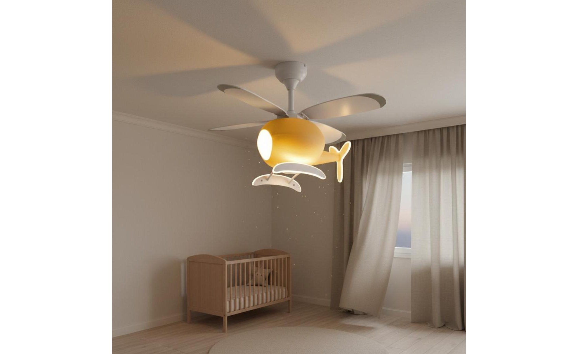 Kids Ceiling Fan Light Strong Air Circulation Airplane Ceiling Fan Two-in-Single
