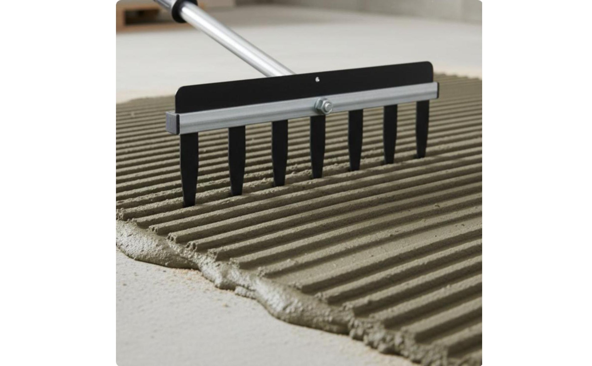 Floor Tile Mortar Rake Detachable Adjustable Tile Rake Sturdy Welds
