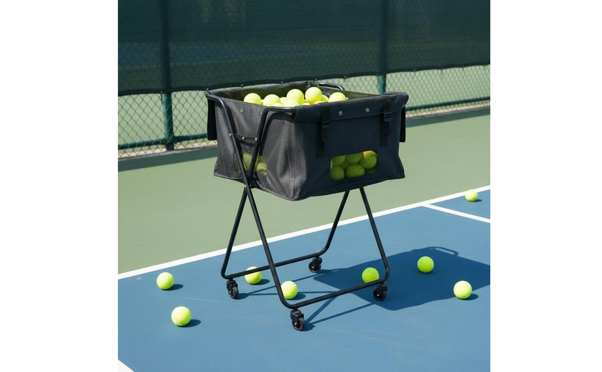 Faltbarer Ballwagen faltbar Tennisballwagen großes Fassungsvermögen für coach