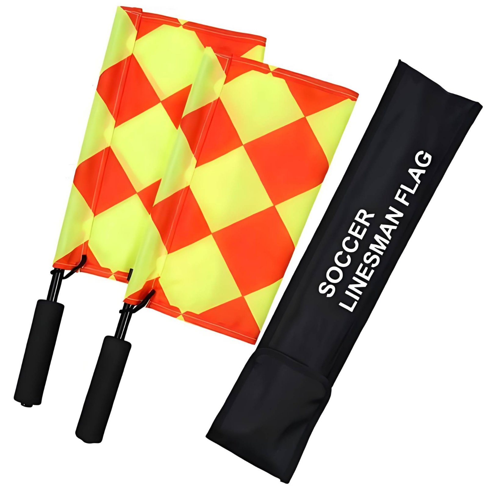 2 Pieces Bright Colors Linesman Flag Easy to Hold Sideline Judge Flag Portable Sports Equipment Long-Lasting for Line Judges, Referees, Railway Workers