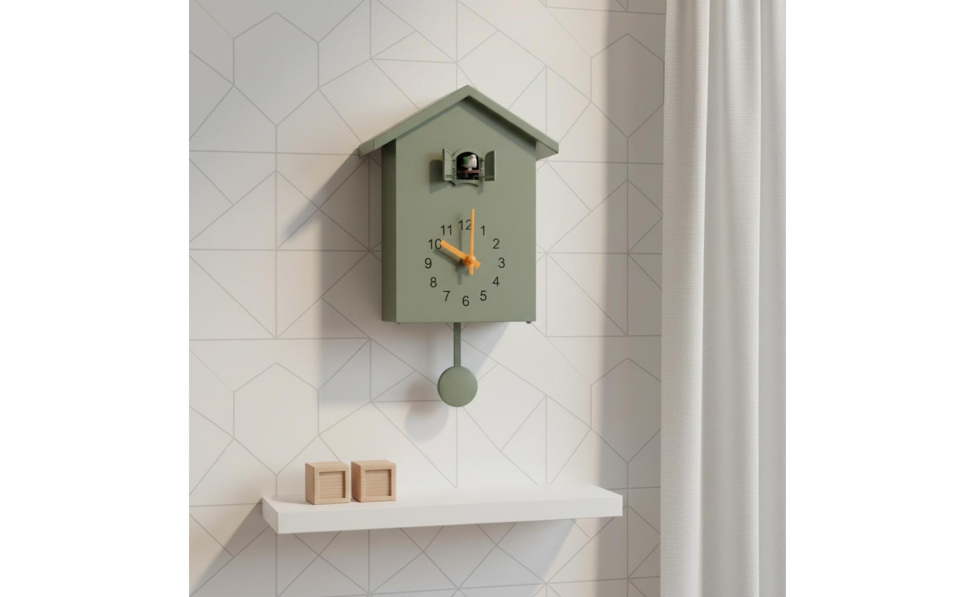 Chirping Wall Avian Timepiece Hourly Tune Pendulum Chirping Avian Timepiece Cute
