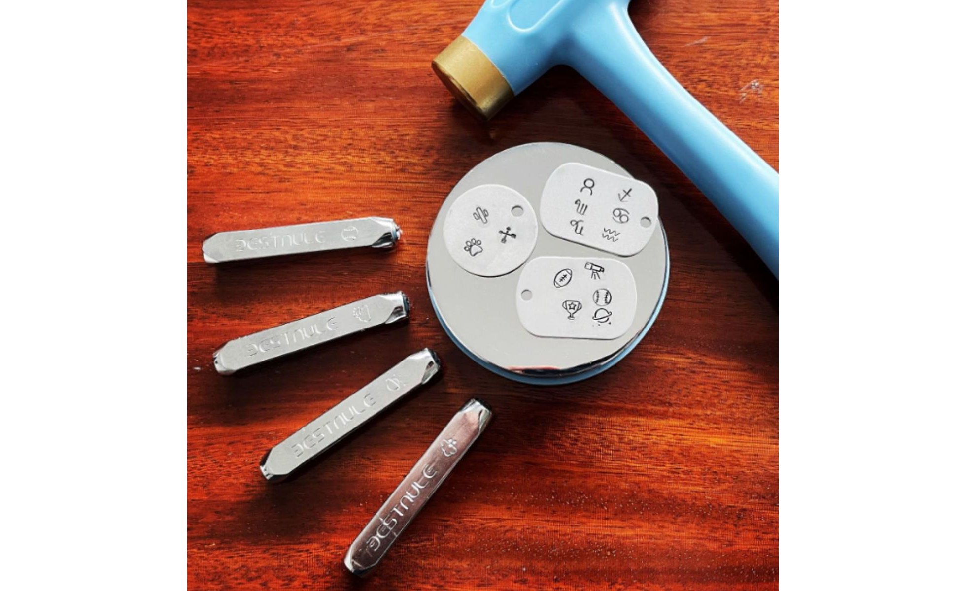 12 Pieces Astrological Punch Set Chrome Plated Symbol Stamping Tool High