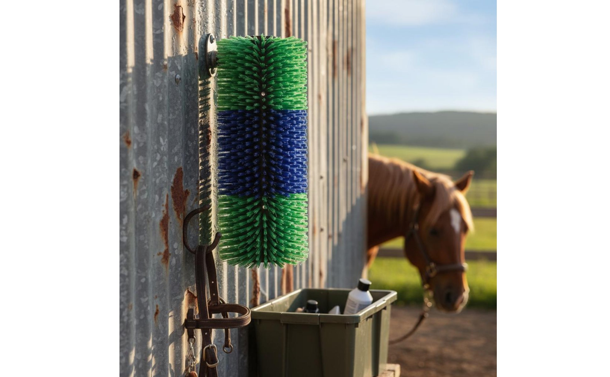 Cow Grooming Brush Easy to Install Sheep Body Brush Sturdy Bristle for Ranchers