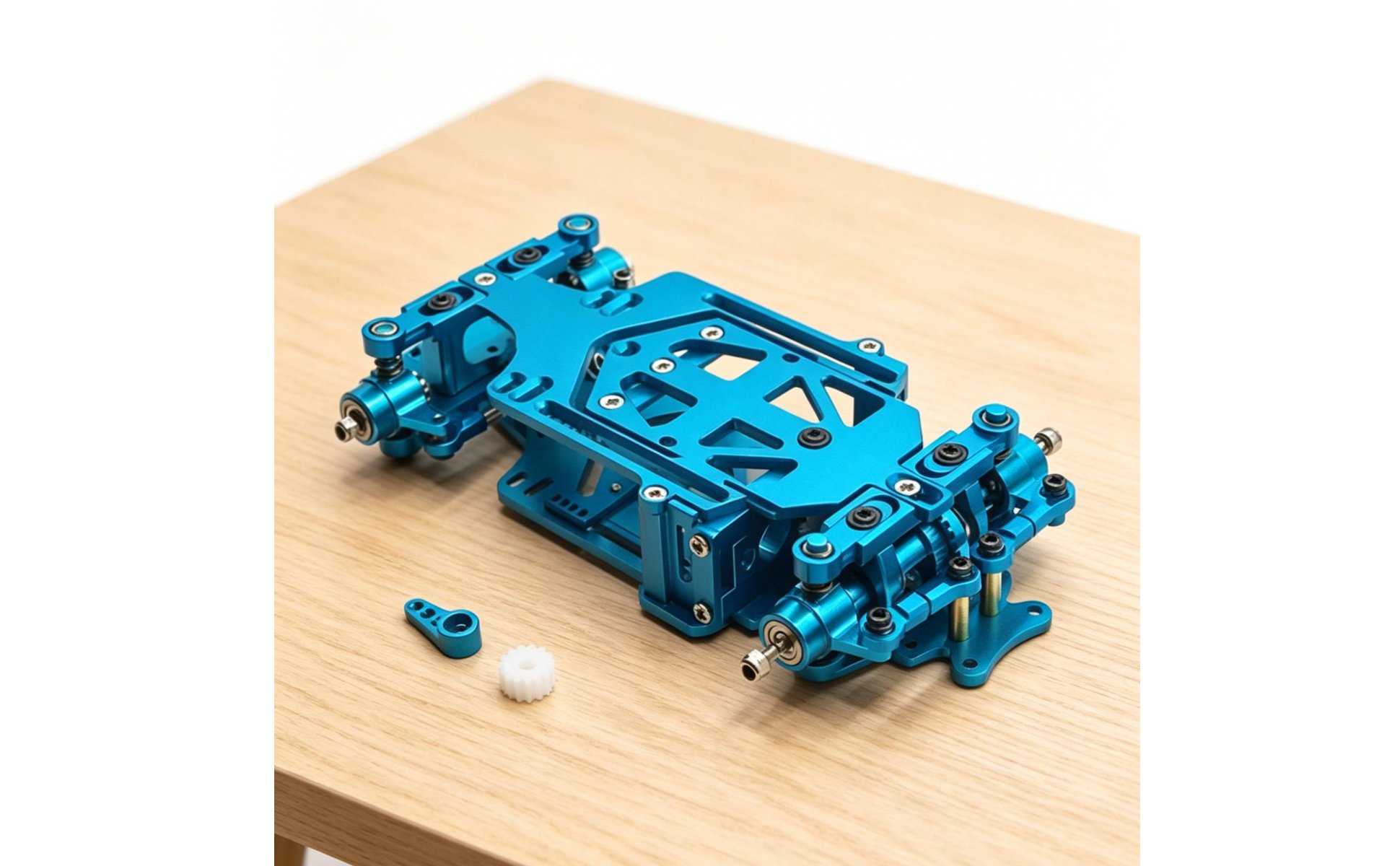 Metall-Chassis 1:28 vollmetall Hinterradantrieb Drift-Chassis für Hobby-Bastler