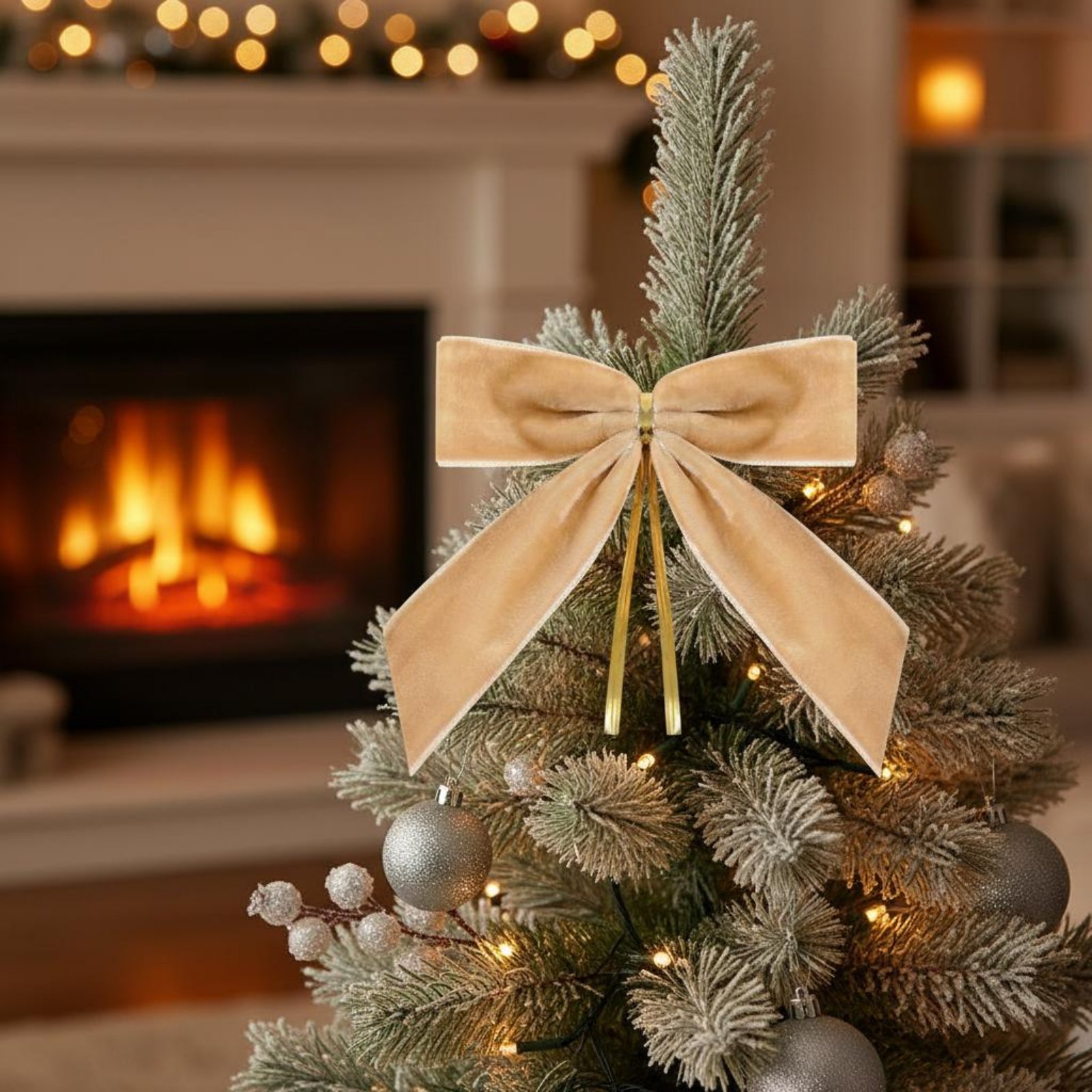 Samt Schleife Dekoration Festliche Weihnachtsdeko Langlebig - Produktbild 2