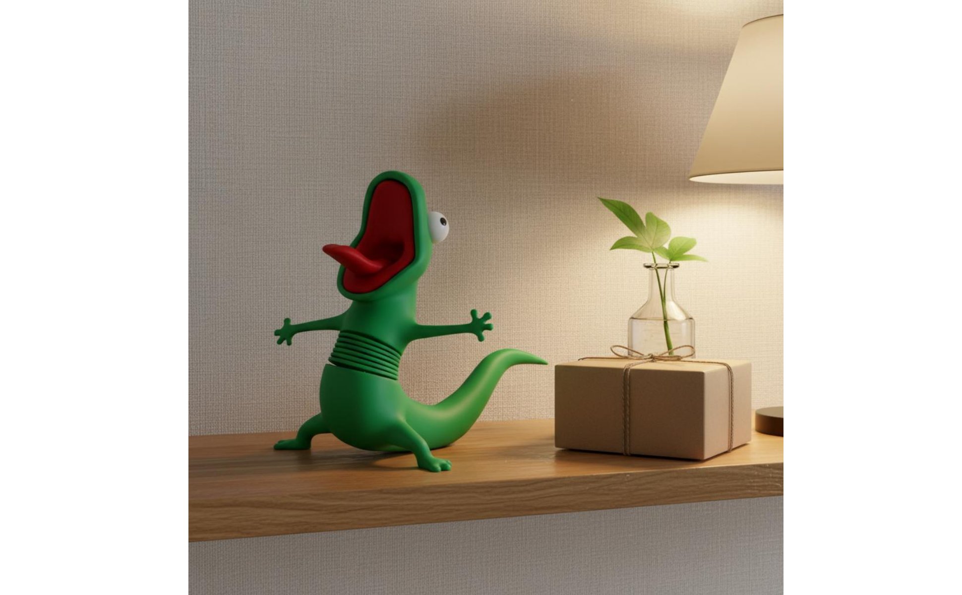 Wobble Lizard Figurine Meme Design Spring Lizard Toy Small Size for Office
