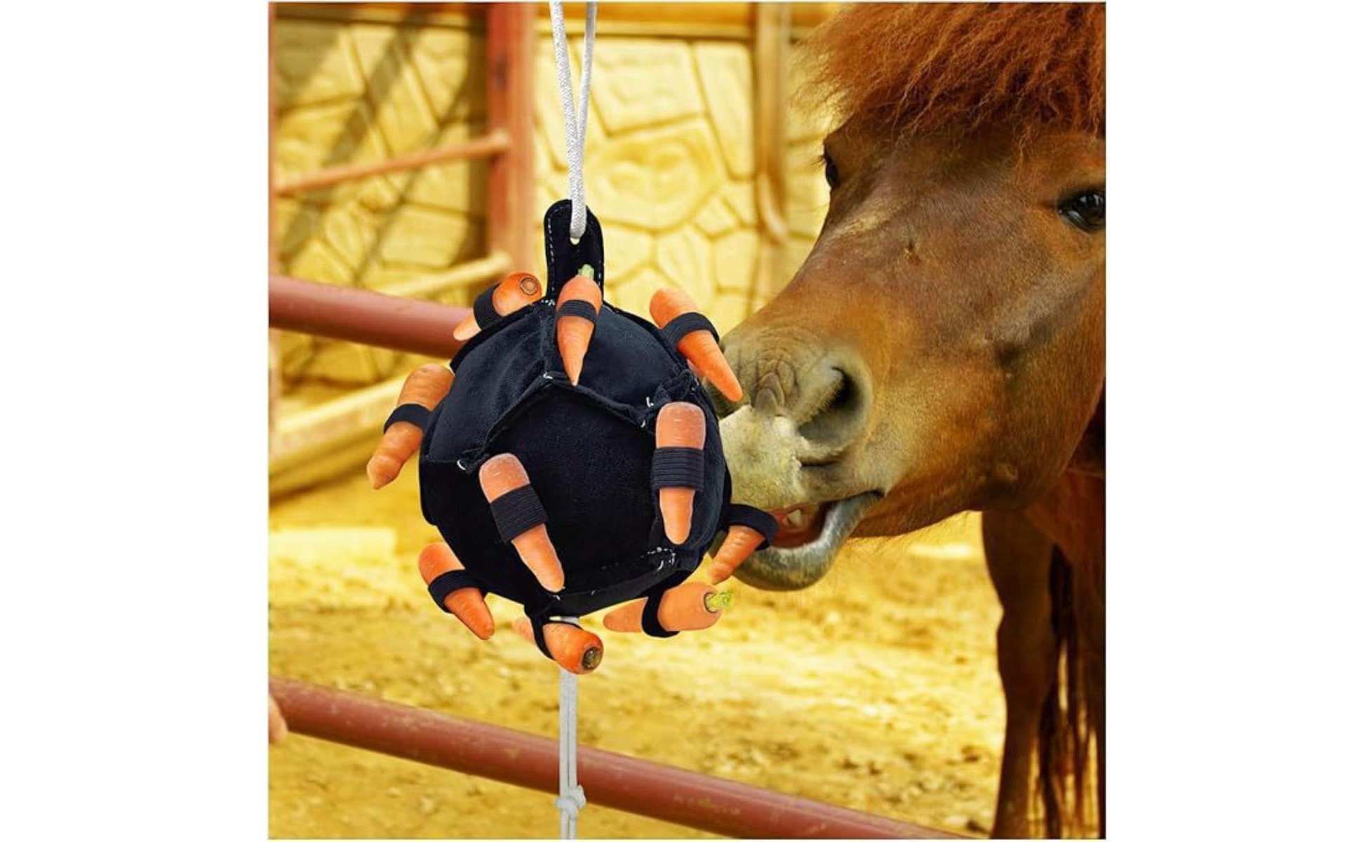 Hanging Carrot Feeder Encourages Natural Foraging Horse Slow Feeder Toy