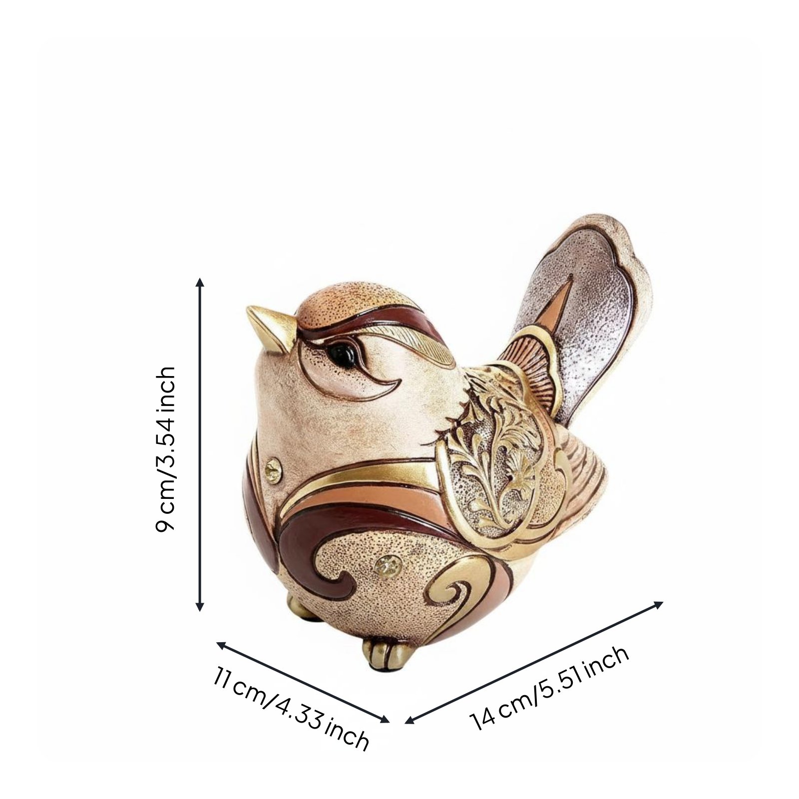 Bird Statue Bohemian Design Home Decor Ornate Design for Patio