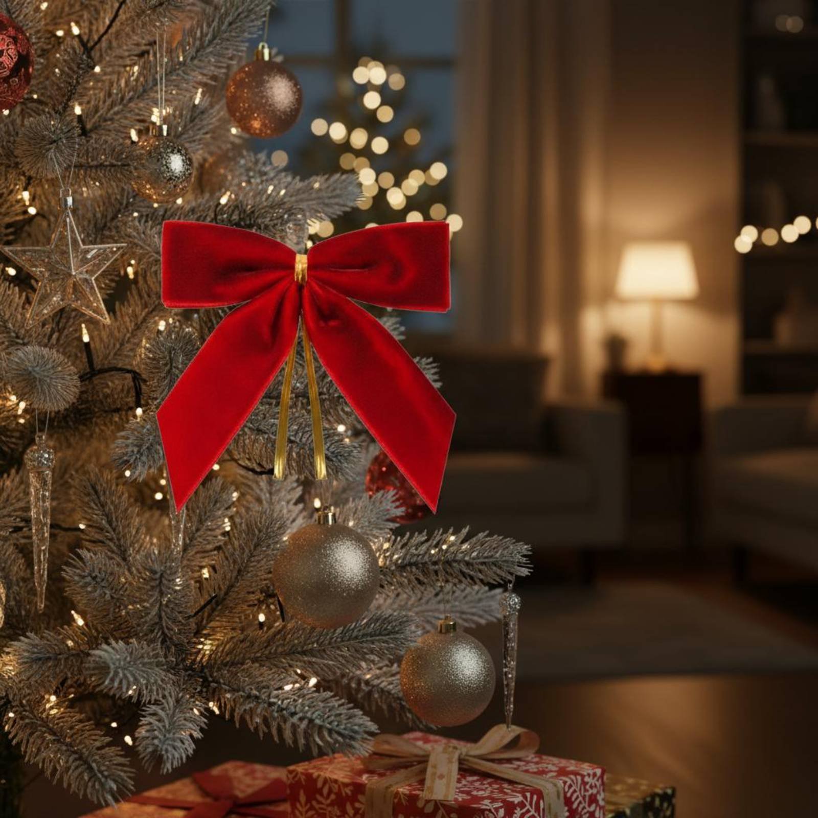 Samt Schleife Dekoration Festliche Weihnachtsdeko Langlebig - Produktbild 4