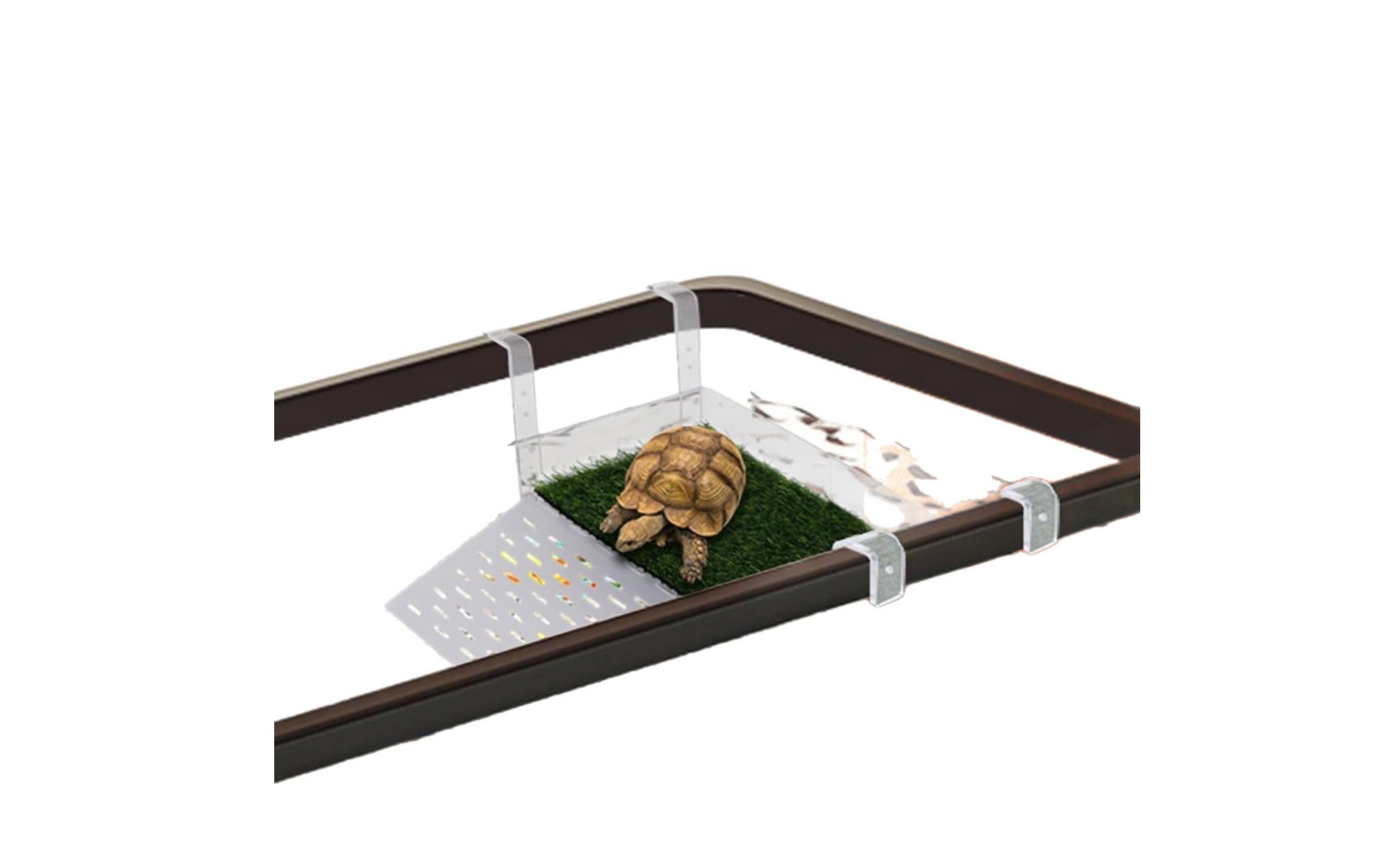 Adjustable Turtle Climbing Dock Non-Slip Turf Acrylic Turtle Basking Platform
