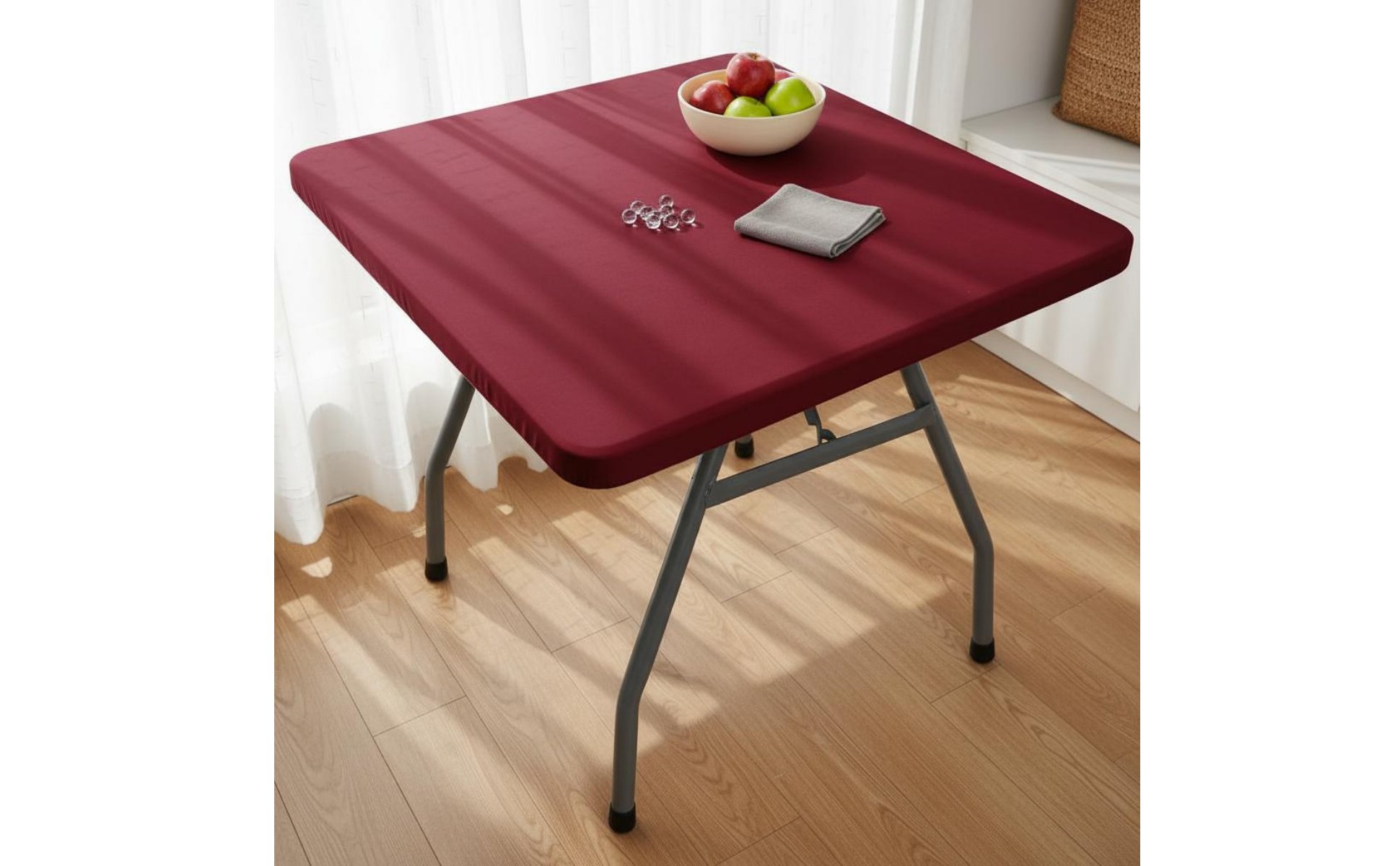 Quadratische Spanntischdecke leicht zu reinigen stretch Tischhusse quadratisch
