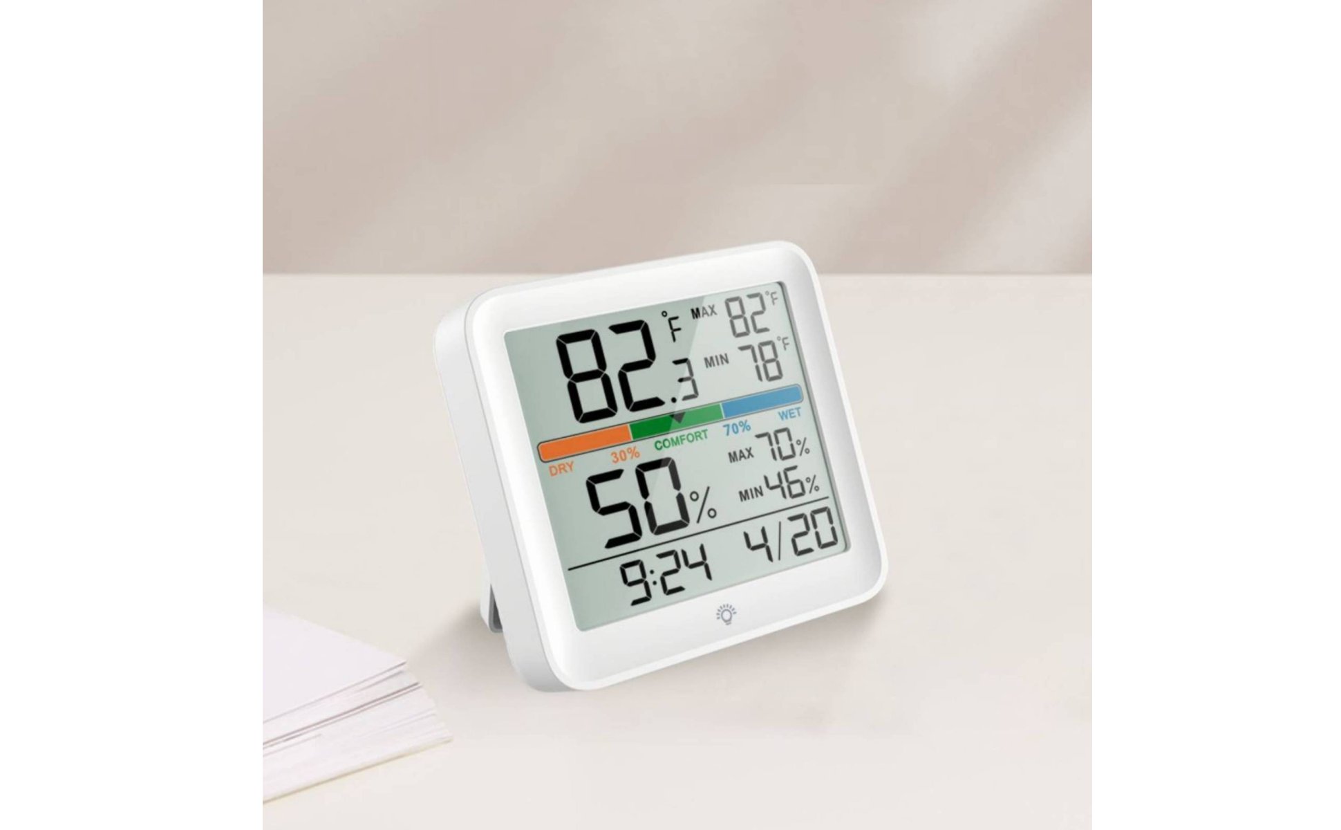 Indoor Thermometer Hygrometer Timepiece Color Screen